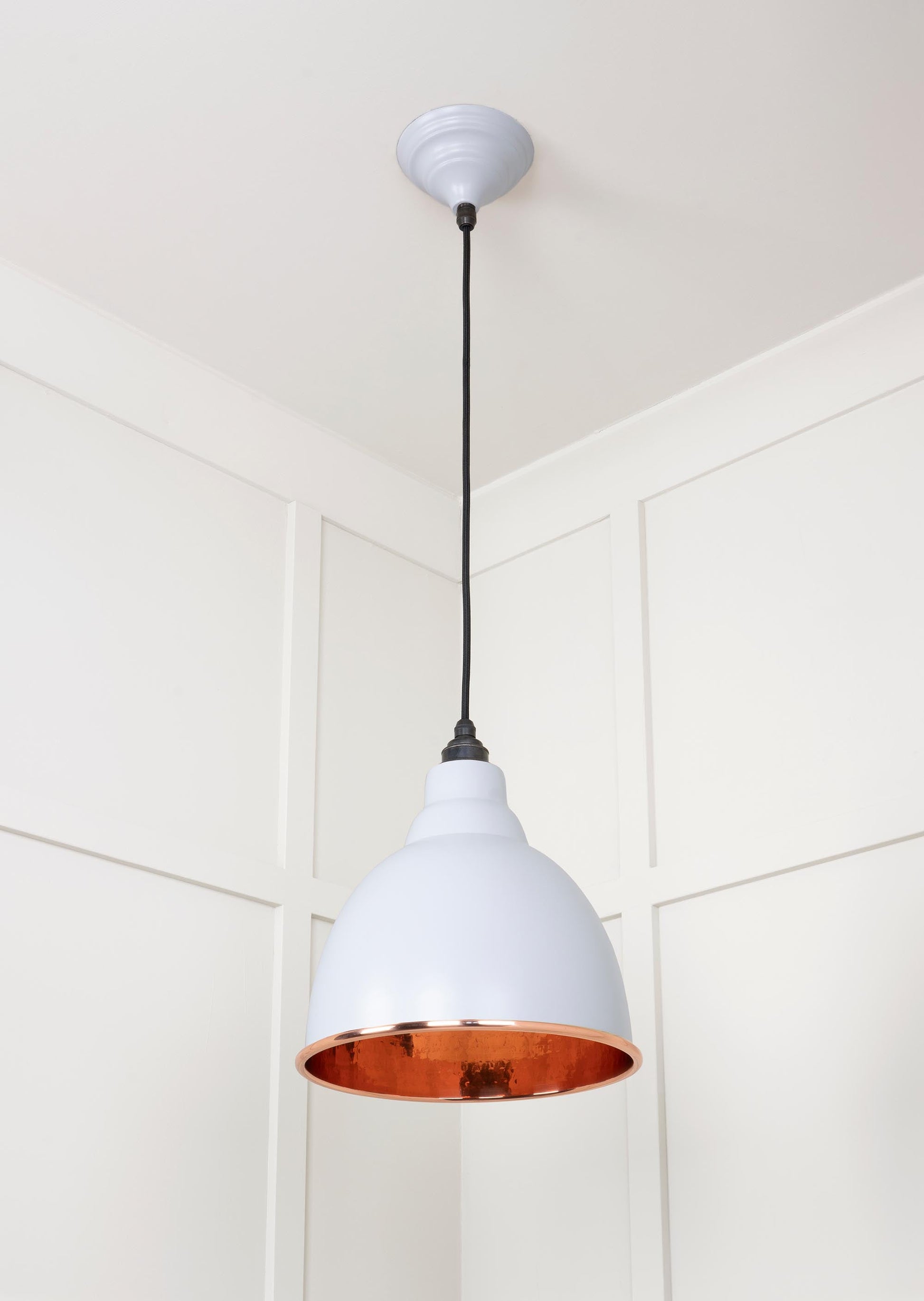 Hammered Copper Brindley Pendant Light  Birch, Underside.