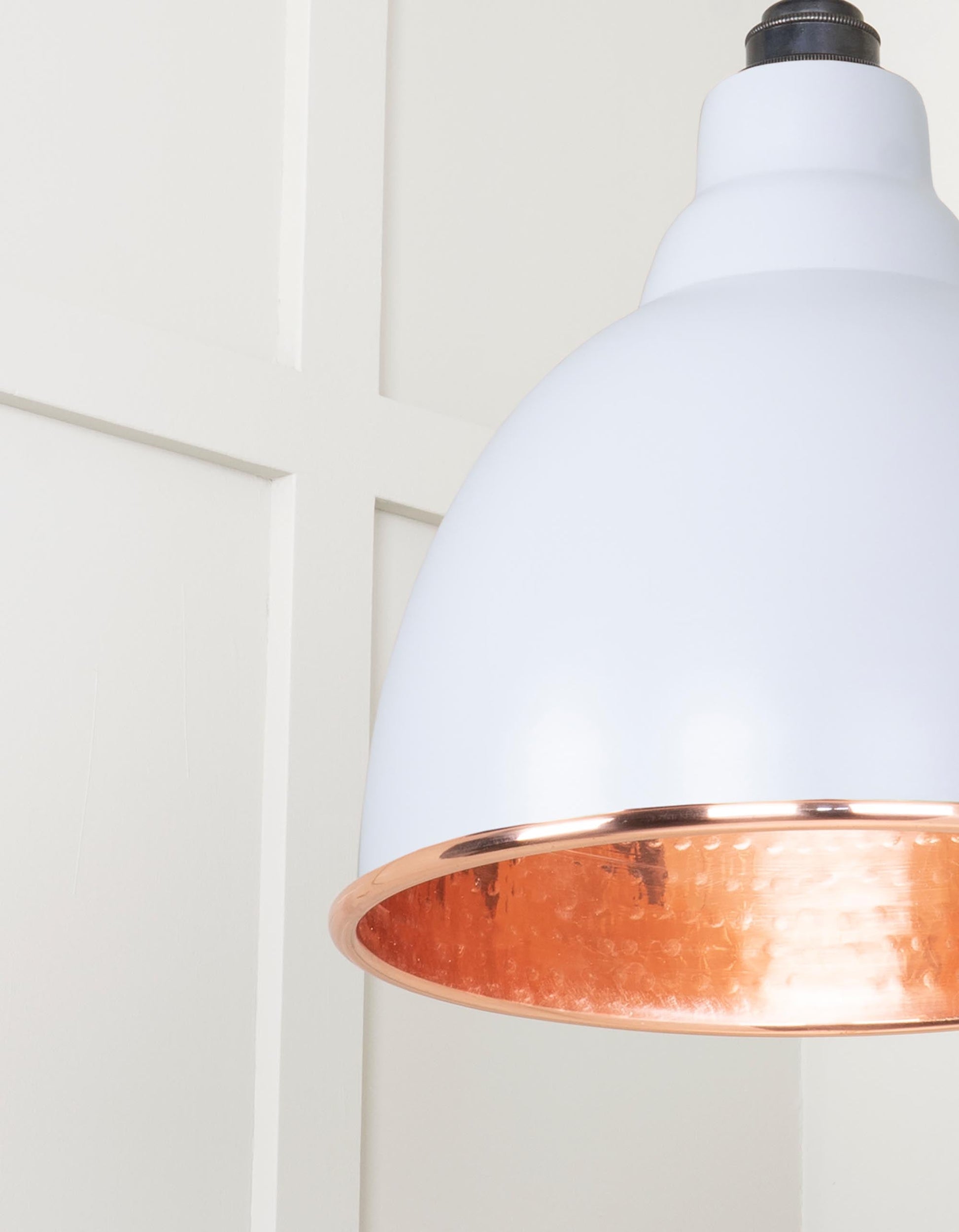 Hammered Copper Brindley Pendant Light  Birch, Detailed close up view of pendant.