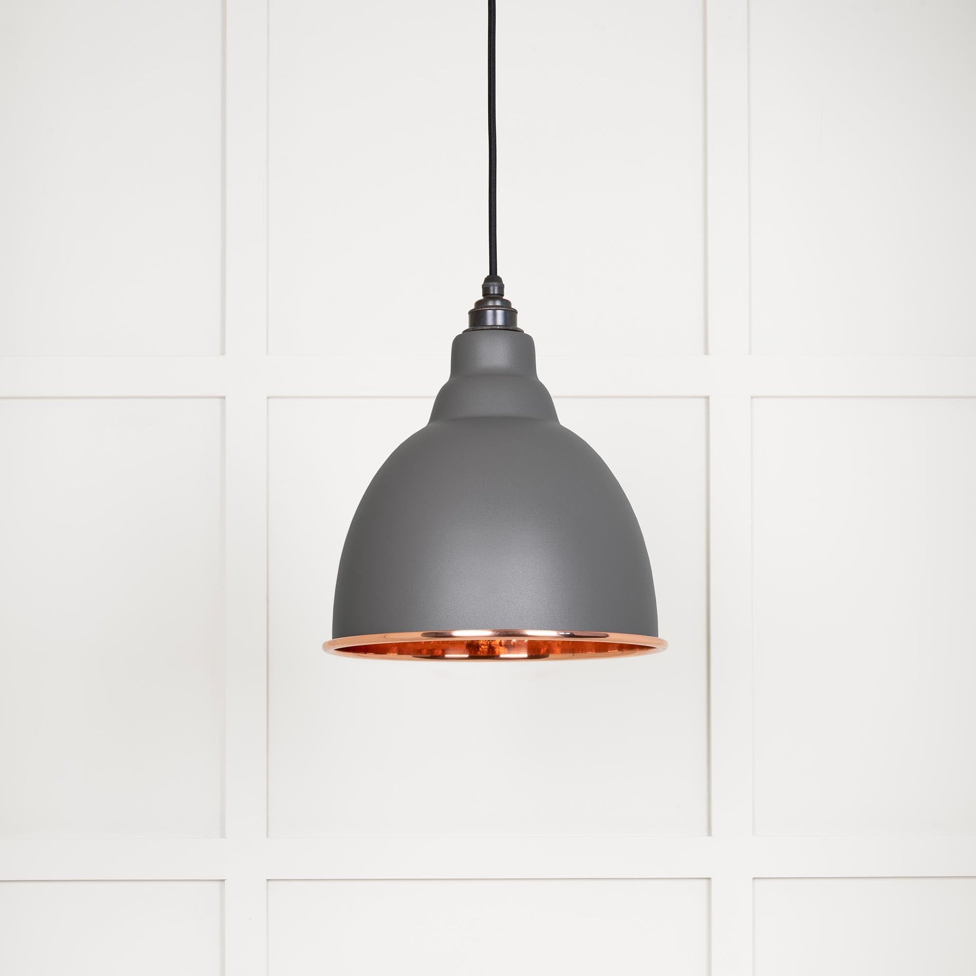 Hammered Copper Brindley Pendant Light  Bluff, Front Side.