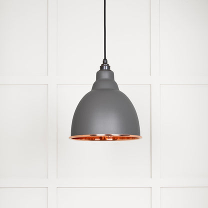 Hammered Copper Brindley Pendant Light  Bluff, Front Side.