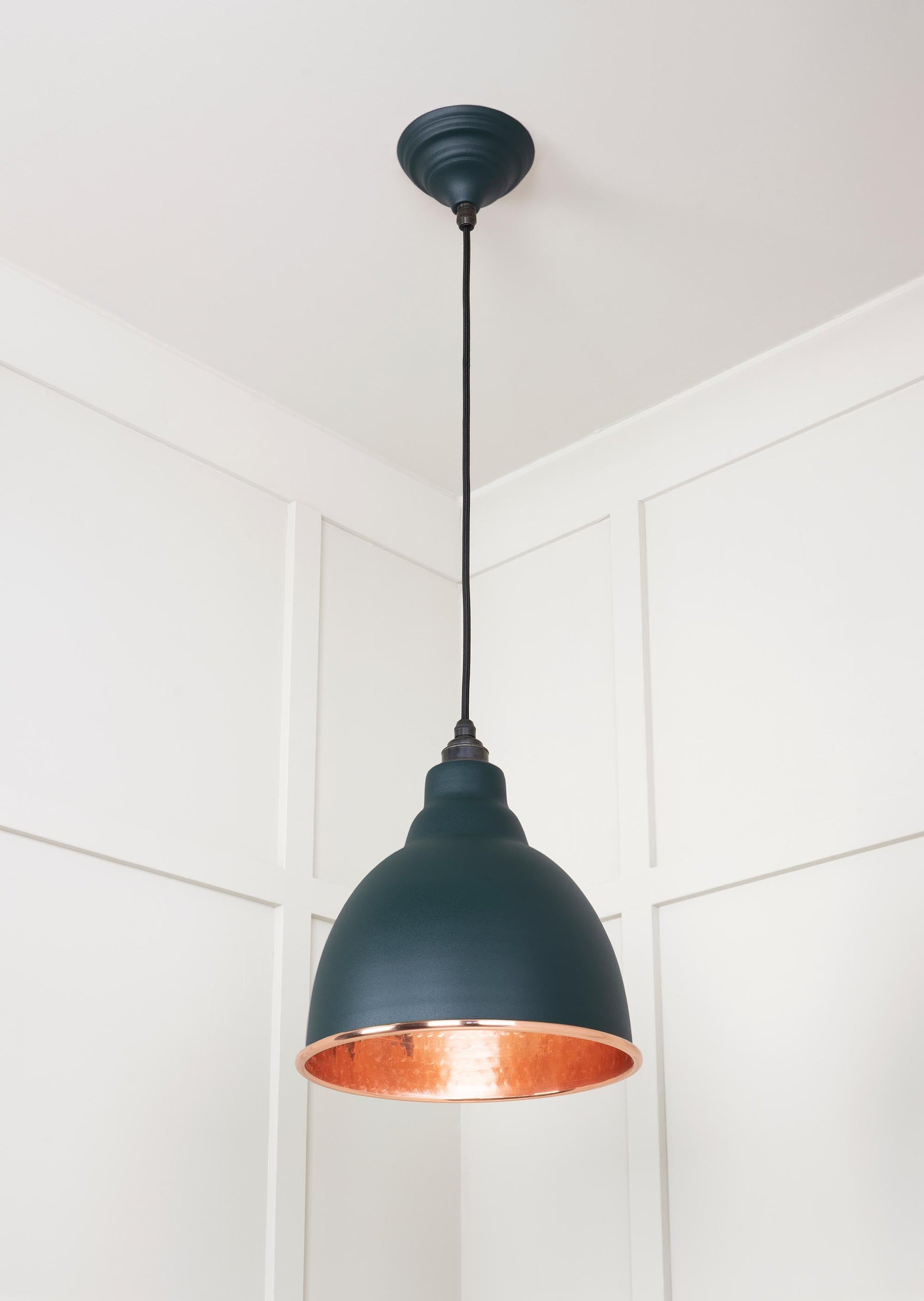 Hammered Copper Brindley Pendant Light  Dingle, Underside.