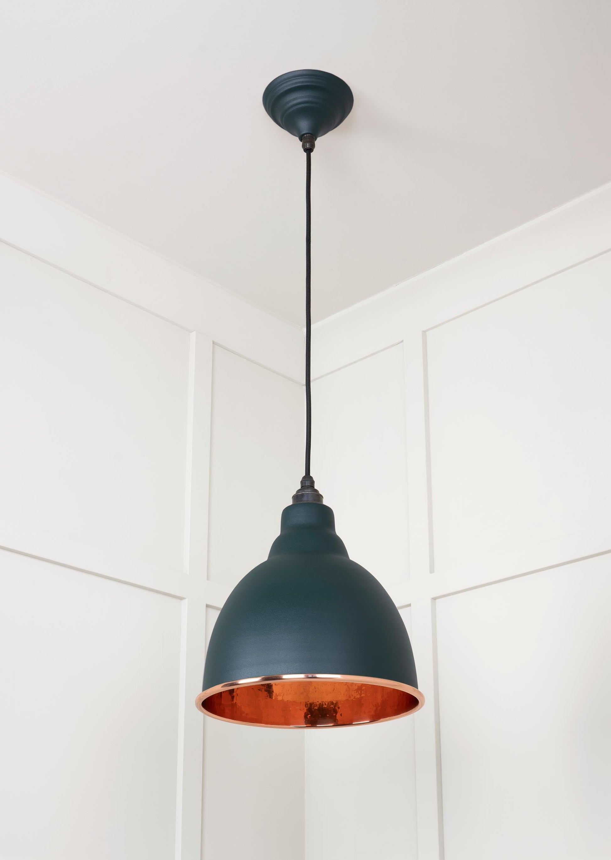 Hammered Copper Brindley Pendant Light  Dingle, Underside.