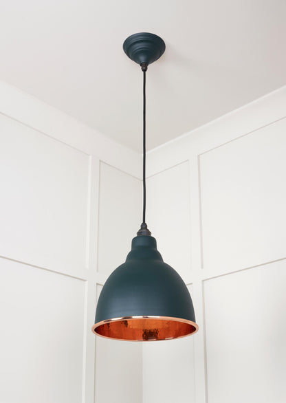 Hammered Copper Brindley Pendant Light  Dingle, Underside.