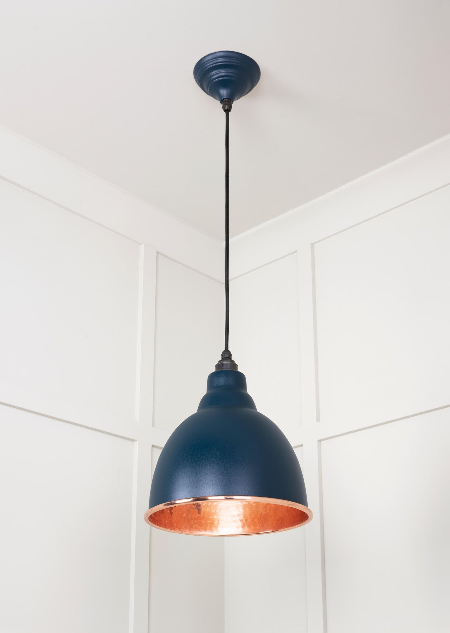 Hammered Copper Brindley Pendant Light  Dusk, Underside.