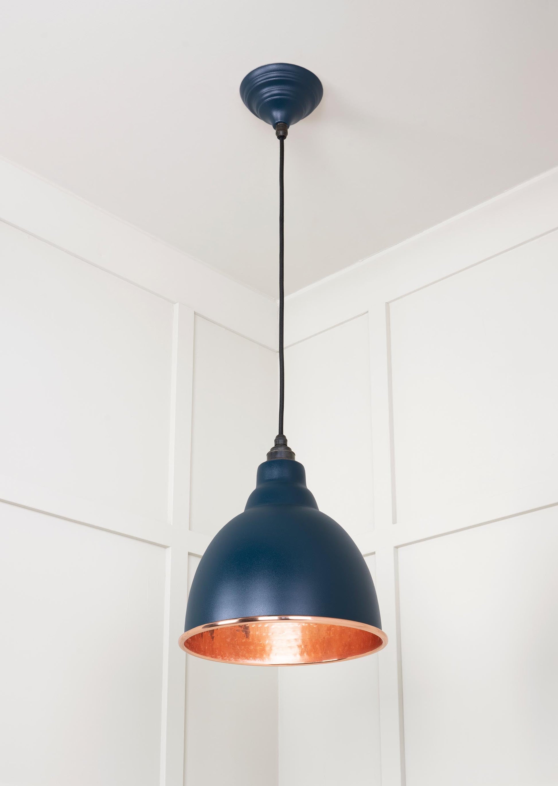 Hammered Copper Brindley Pendant Light  Dusk, Underside.