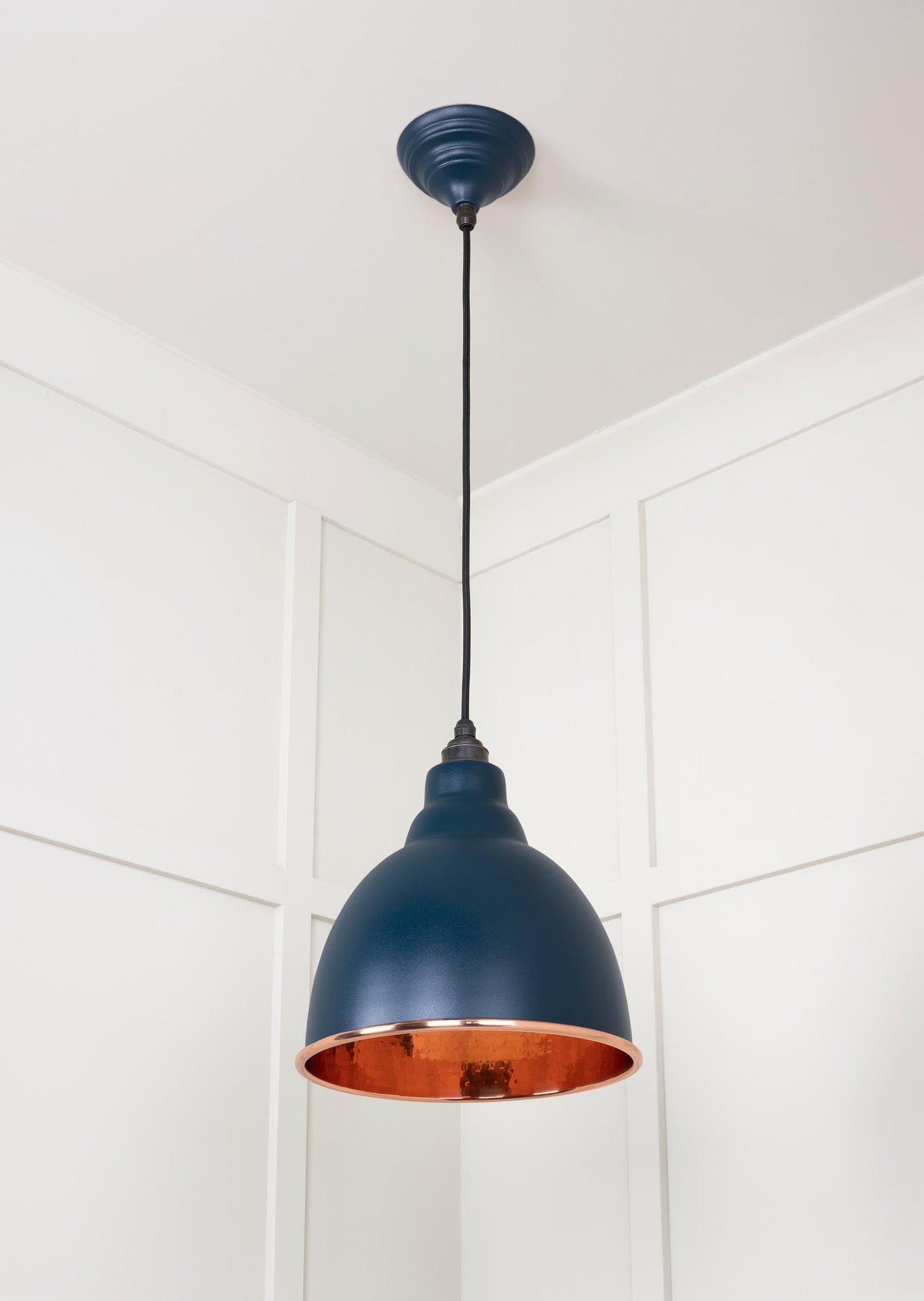 Hammered Copper Brindley Pendant Light  Dusk, Underside.