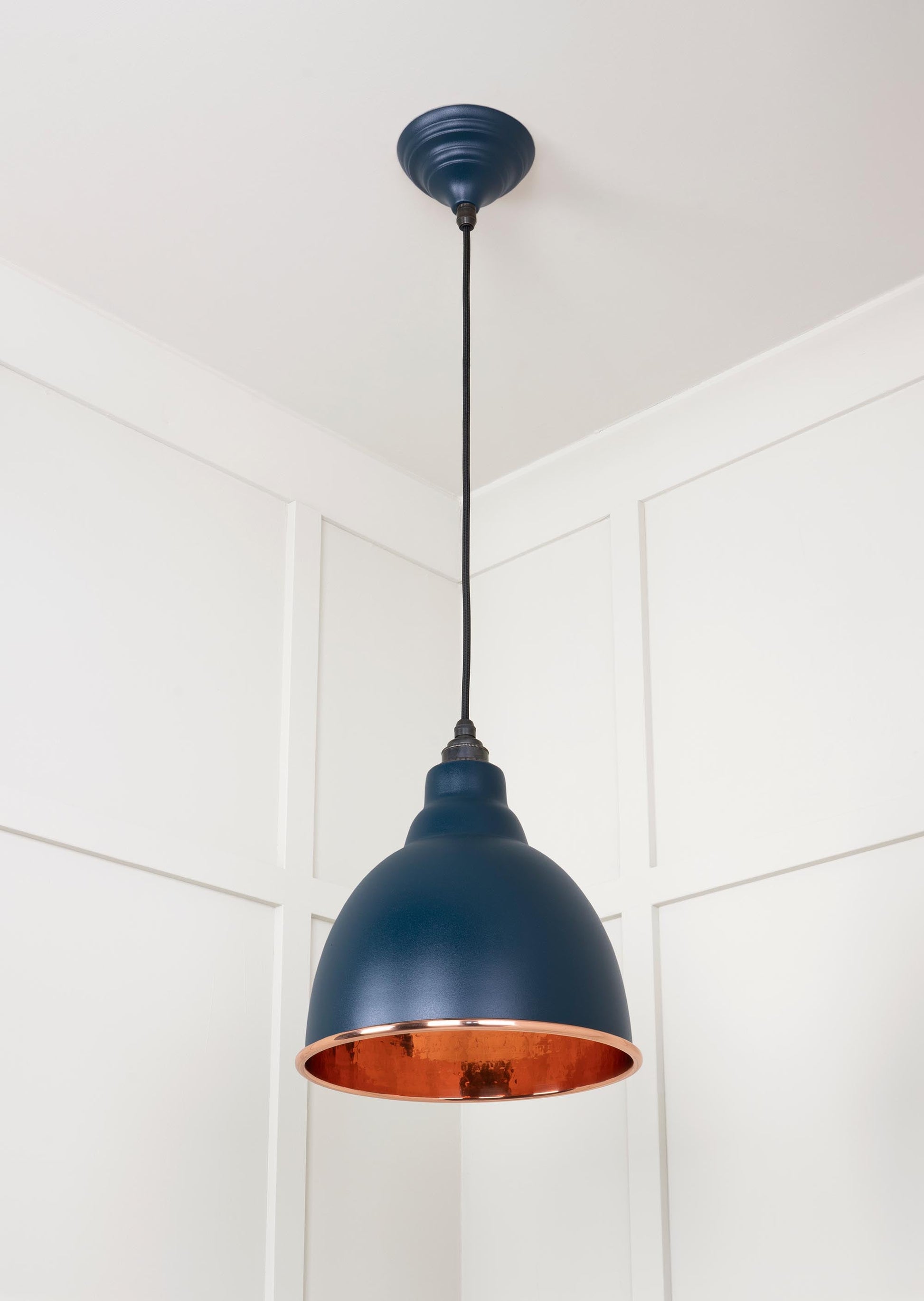 Hammered Copper Brindley Pendant Light  Dusk, Underside.