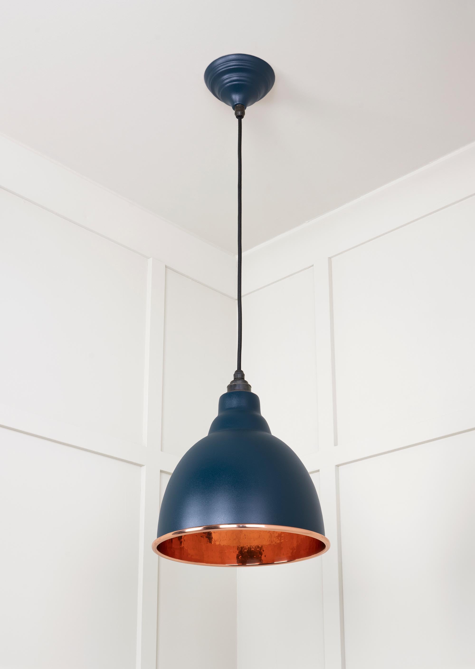 Hammered Copper Brindley Pendant Light  Dusk, Underside.