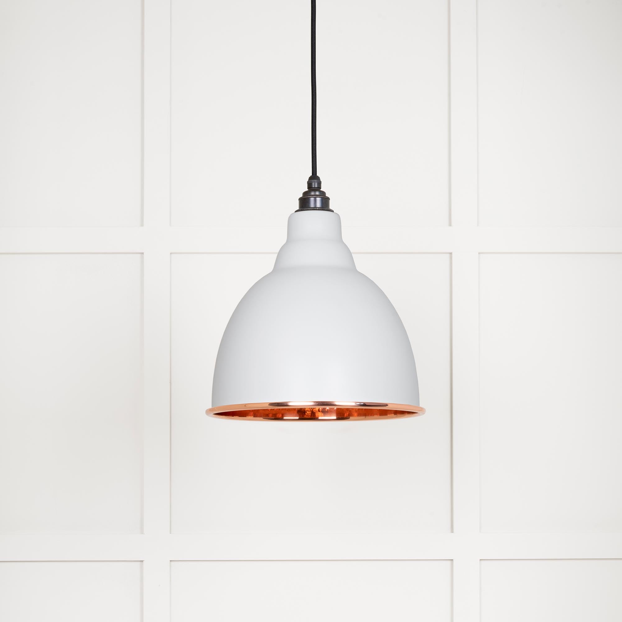 Hammered Copper Brindley Pendant Light  Flock, Front Side.