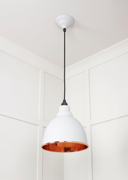 Hammered Copper Brindley Pendant Light  Flock, Underside.
