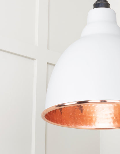 Hammered Copper Brindley Pendant Light  Flock, Detailed close up view of pendant.