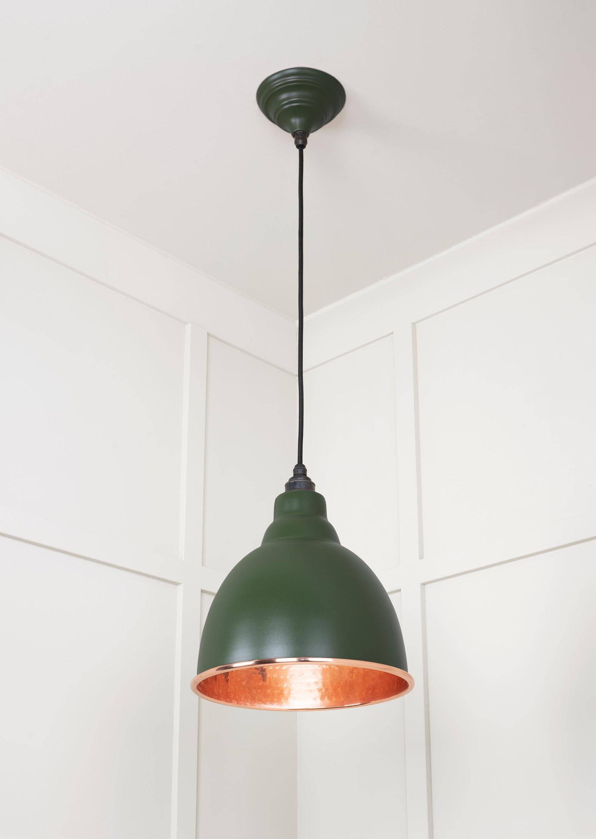 Hammered Copper Brindley Pendant Light  Heath, Underside.