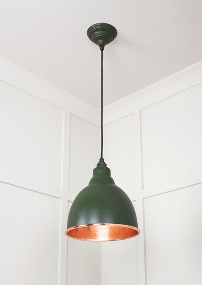 Hammered Copper Brindley Pendant Light  Heath, Underside.