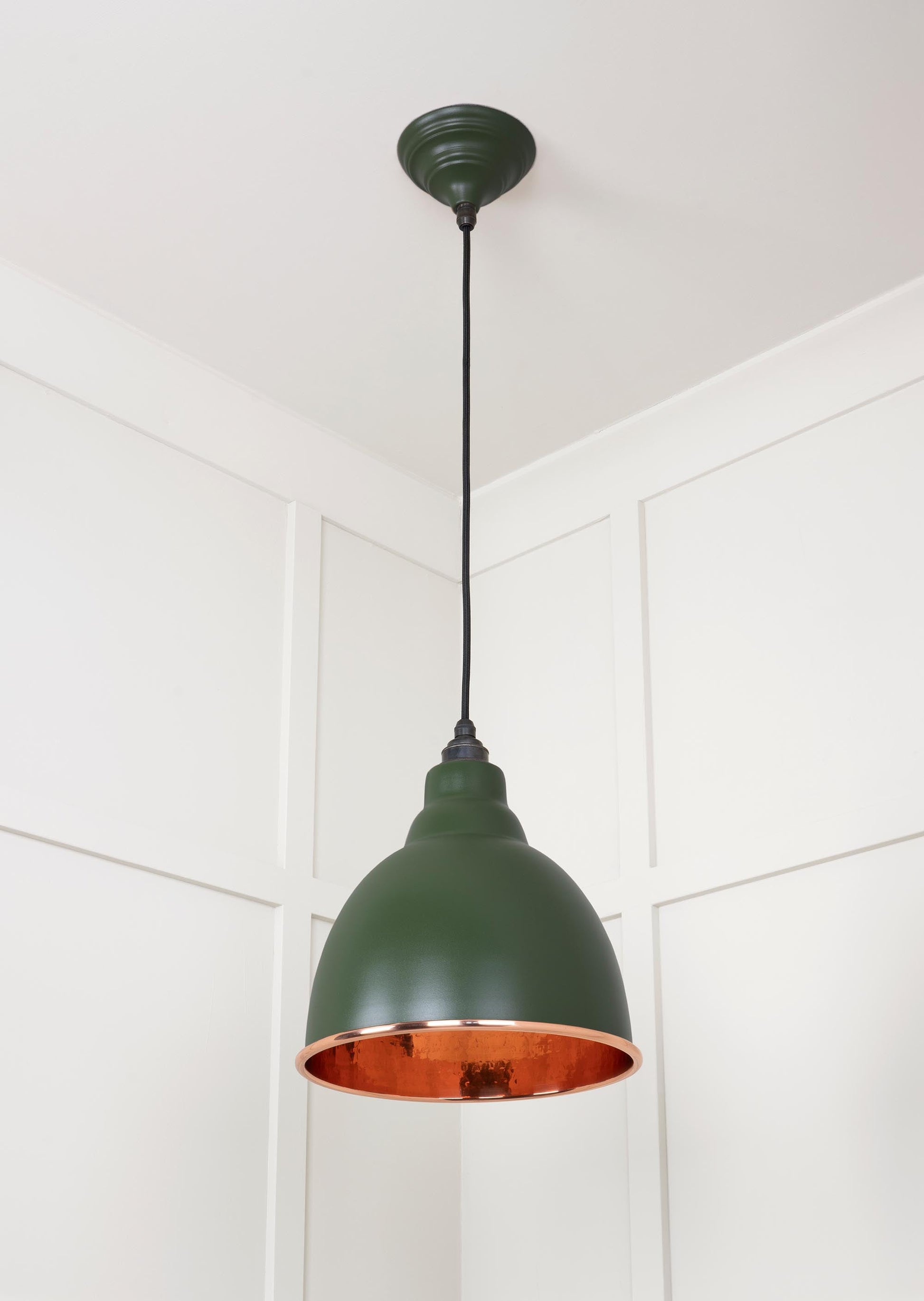 Hammered Copper Brindley Pendant Light  Heath, Underside.
