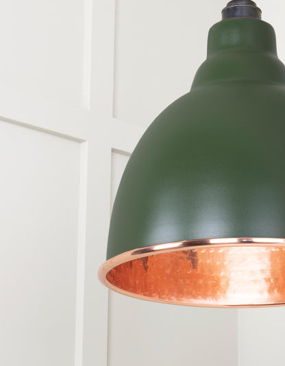 Hammered Copper Brindley Pendant Light  Heath, Detailed close up view of pendant.