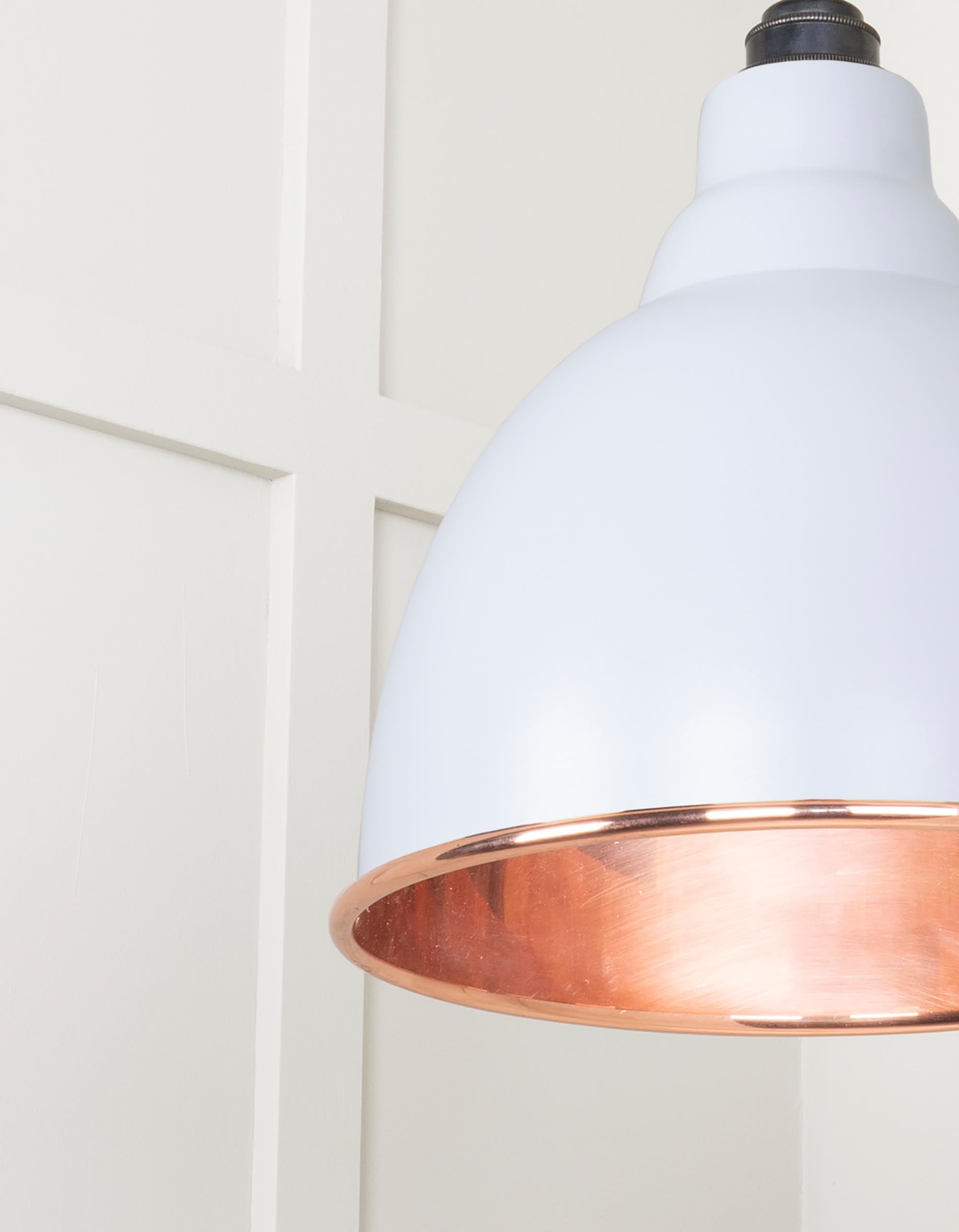 Smooth Copper Brindley Pendant Light  Birch, Detailed close up view of pendant.