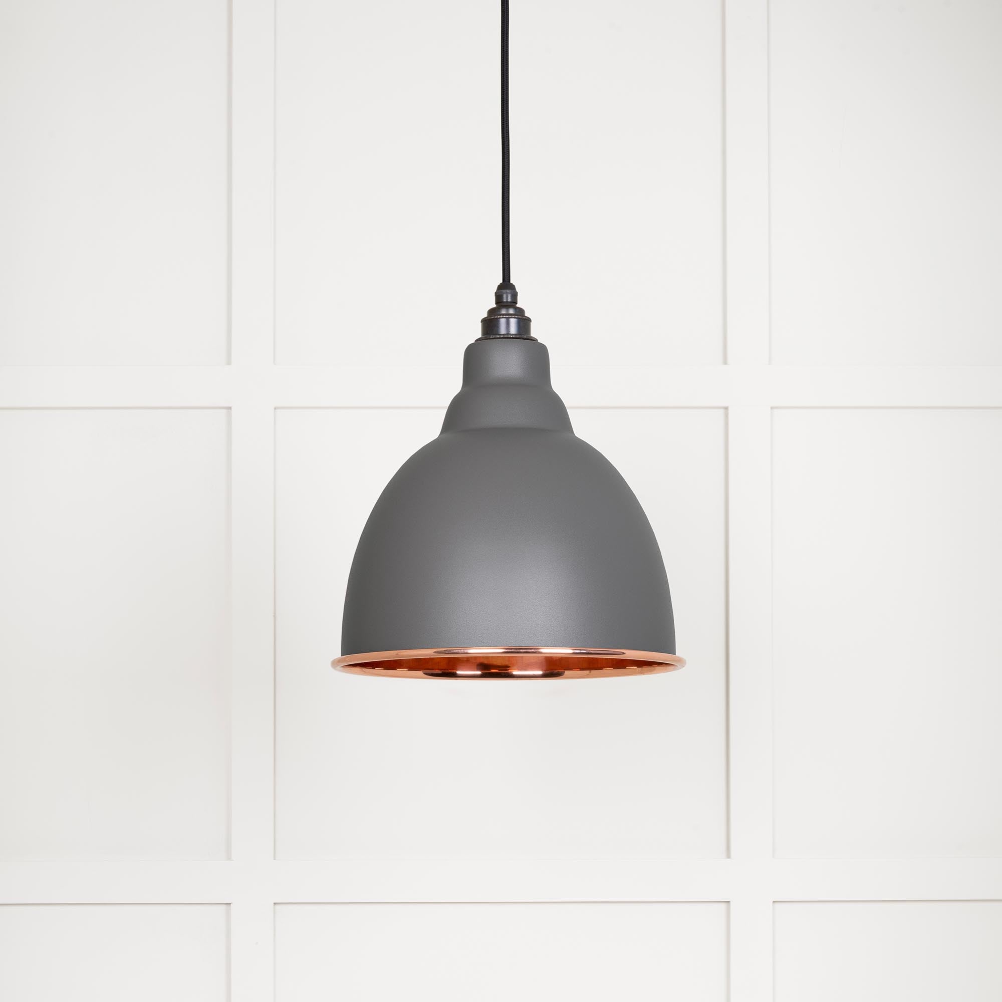 Smooth Copper Brindley Pendant Light  Bluff, Front Side.