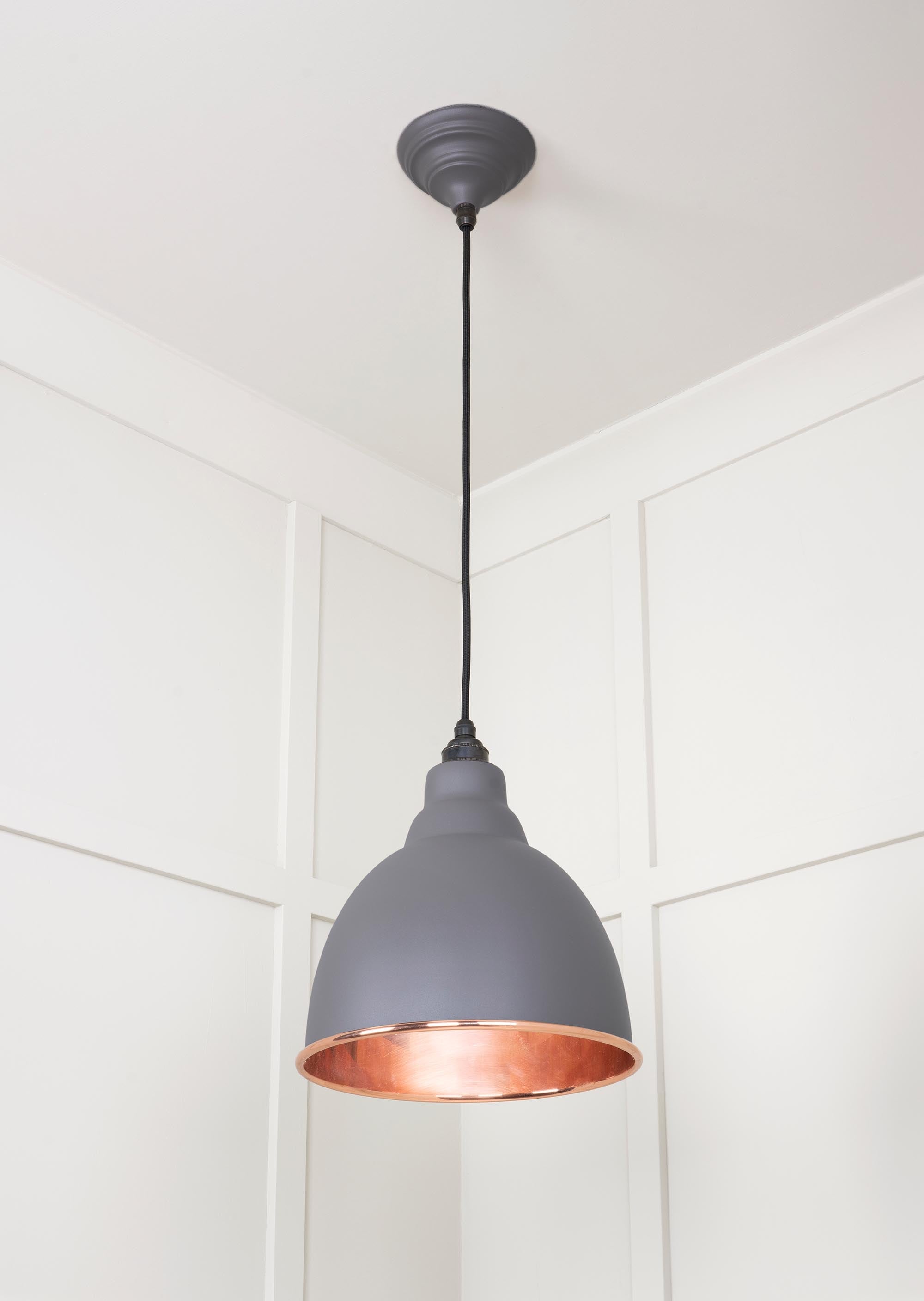 Smooth Copper Brindley Pendant Light  Bluff, Underside.