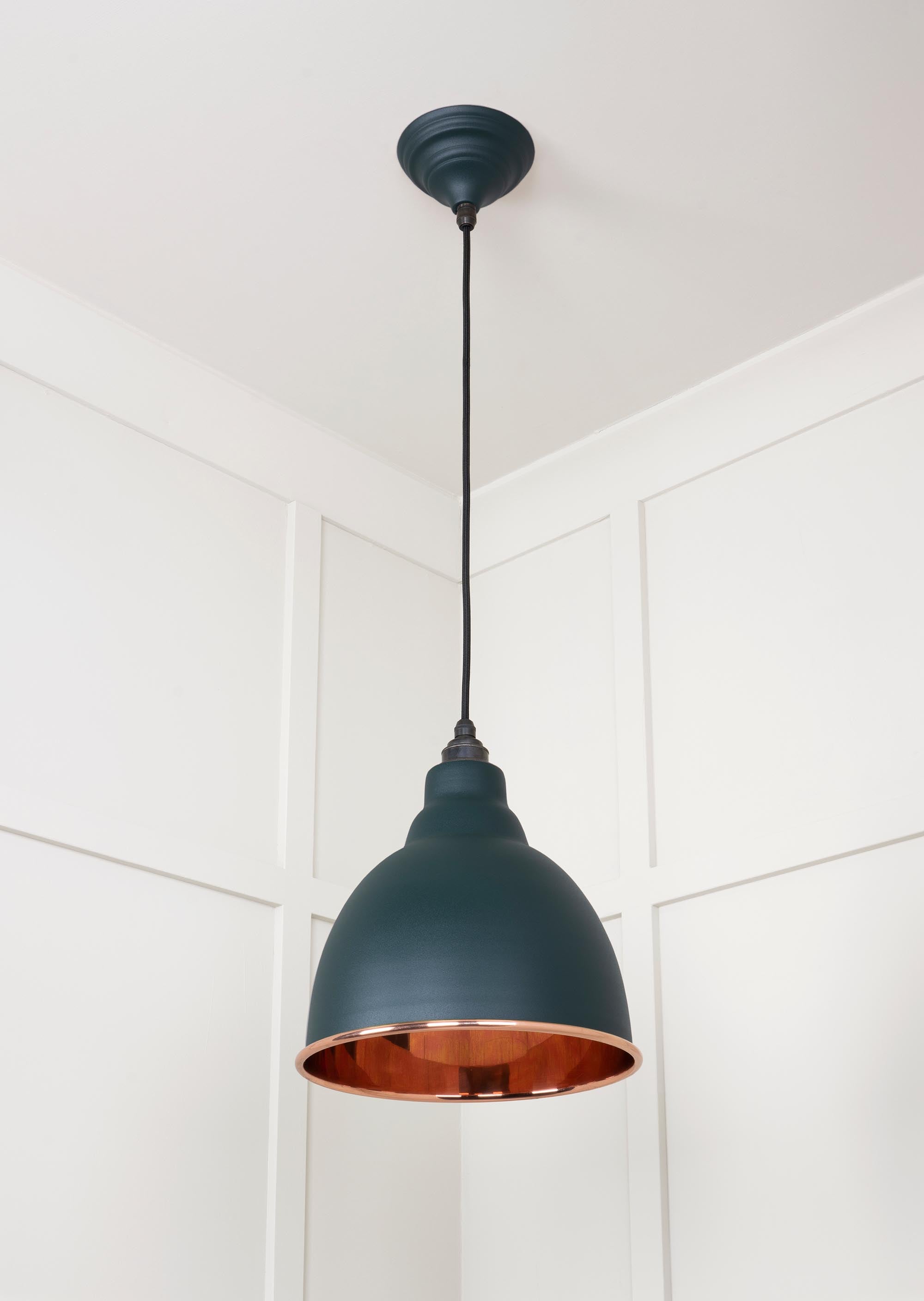 Smooth Copper Brindley Pendant Light  Dingle, Underside.