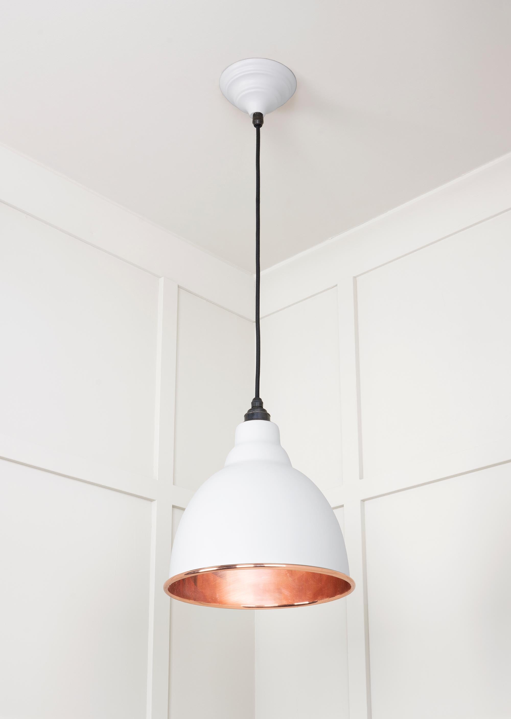 Smooth Copper Brindley Pendant Light  Flock, Underside.