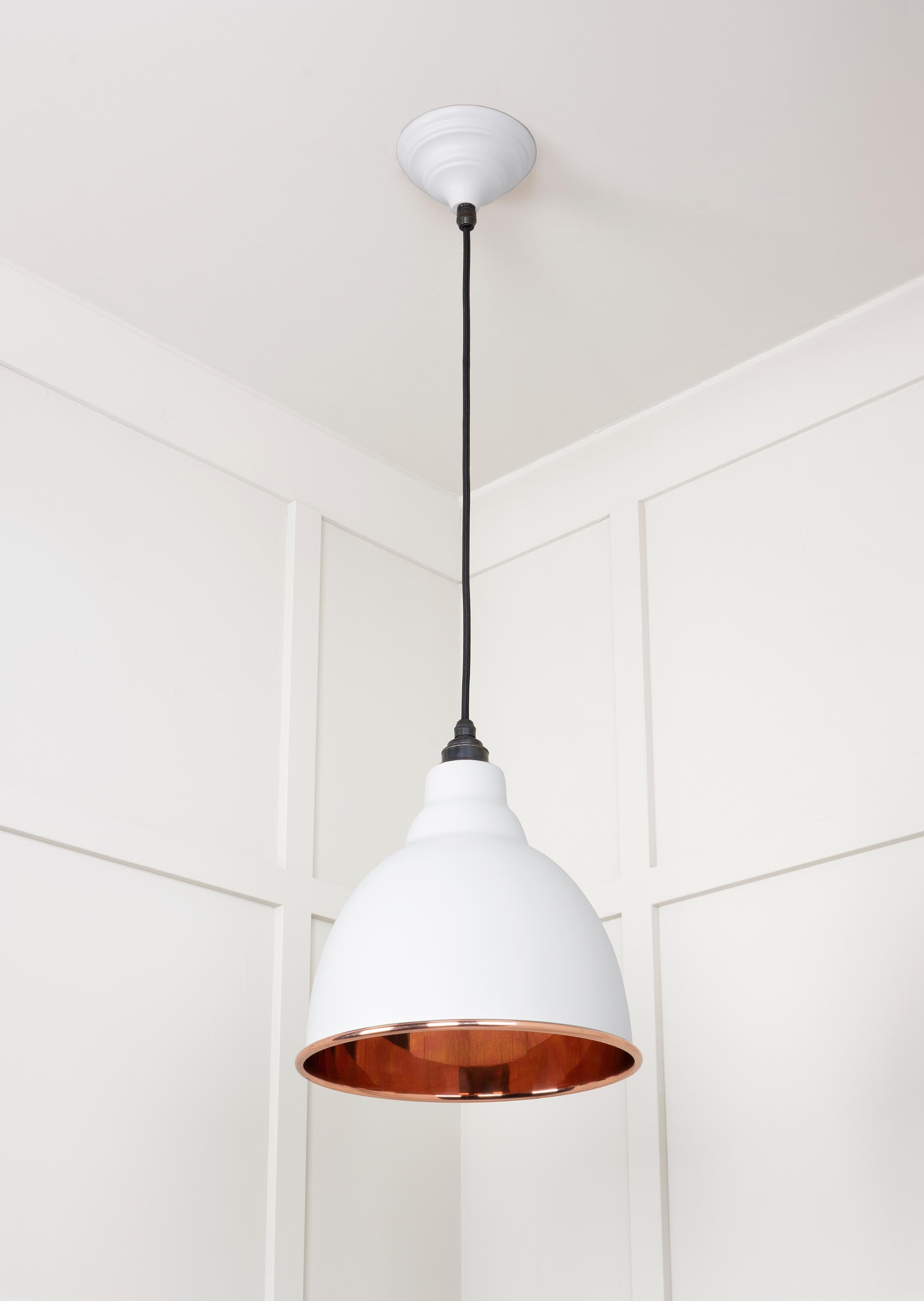Smooth Copper Brindley Pendant Light  Flock, Underside.
