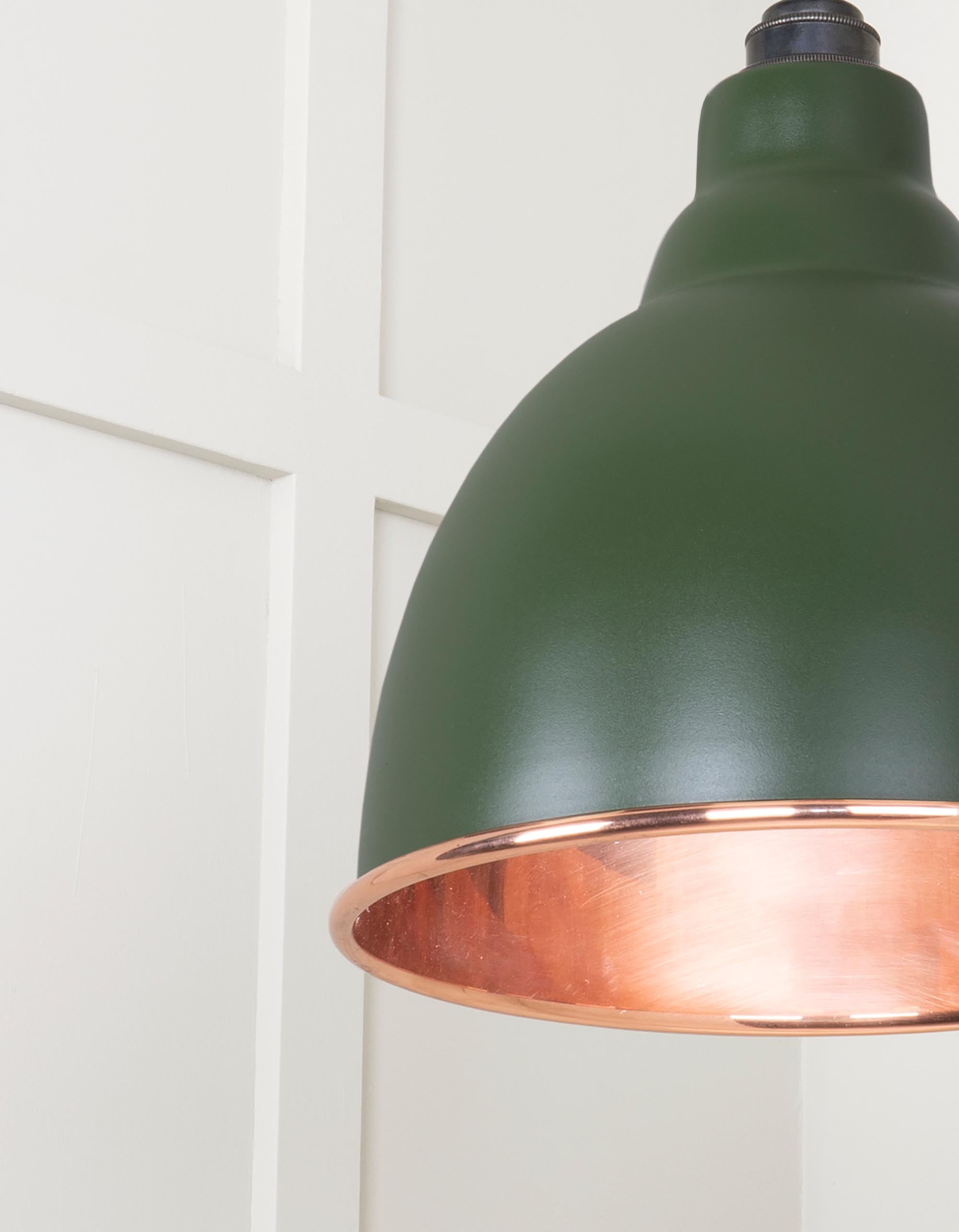 Smooth Copper Brindley Pendant Light  Heath, Detailed close up view of pendant.