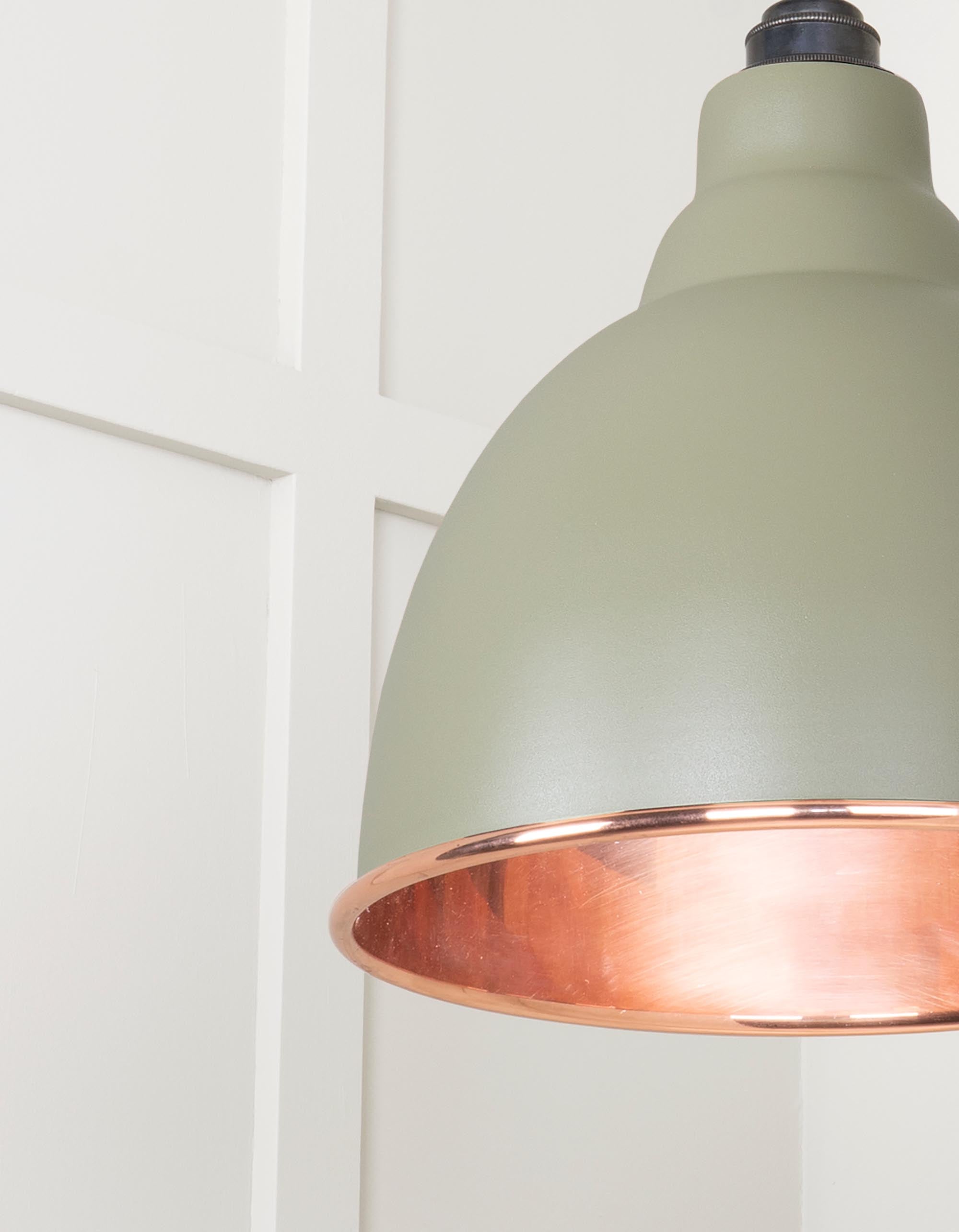 Smooth Copper Brindley Pendant Light  Tump, Detailed close up view of pendant.