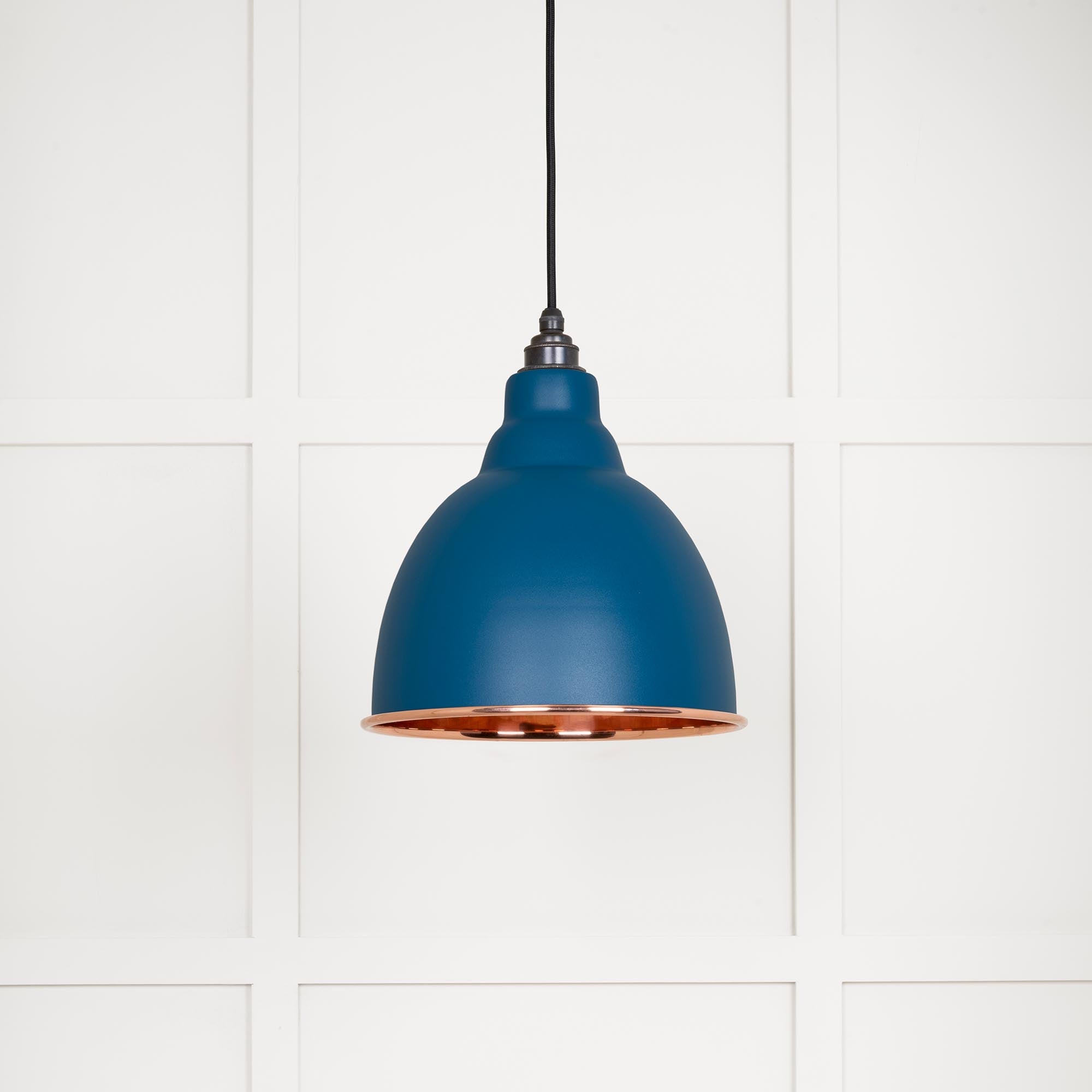 Smooth Copper Brindley Pendant Light  Upstream, Front Side.