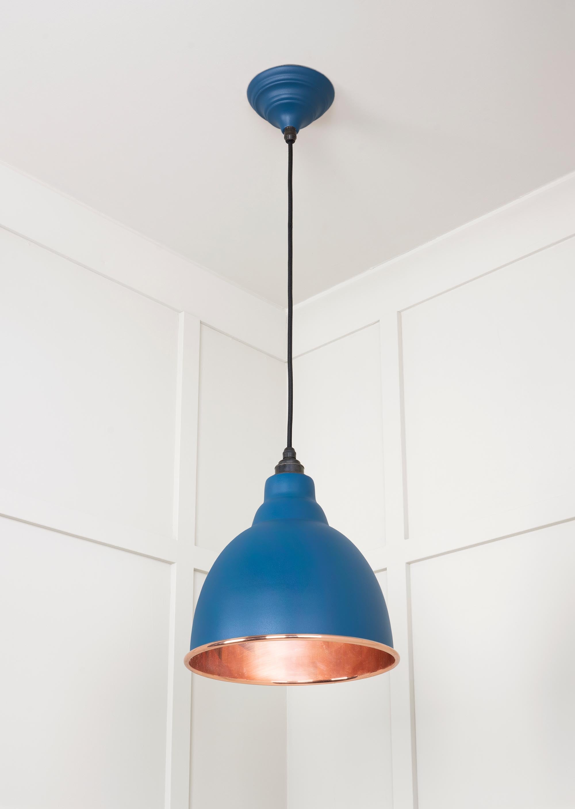 Smooth Copper Brindley Pendant Light  Upstream, Underside.