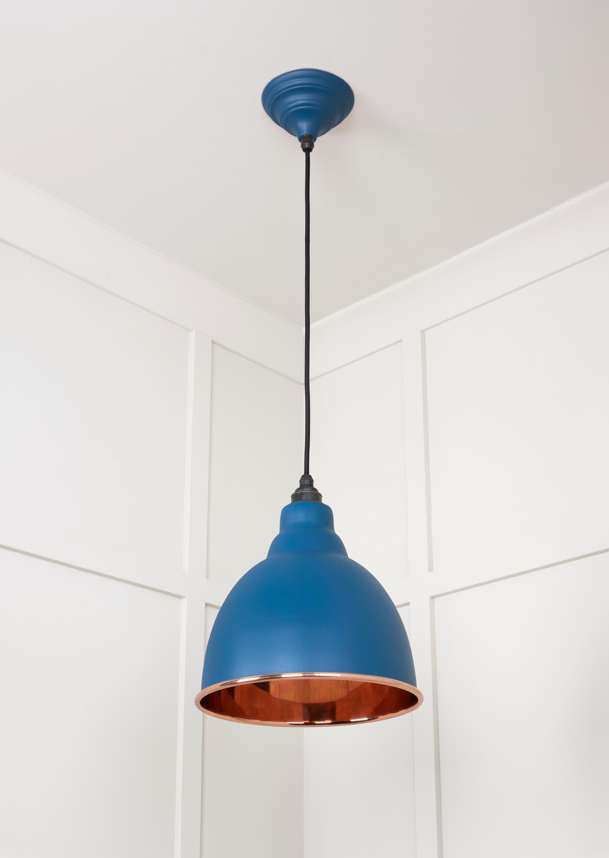 Smooth Copper Brindley Pendant Light  Upstream, Underside.