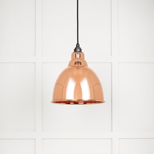 Smooth Copper Brindley Pendant Light Copper, Front Side.
