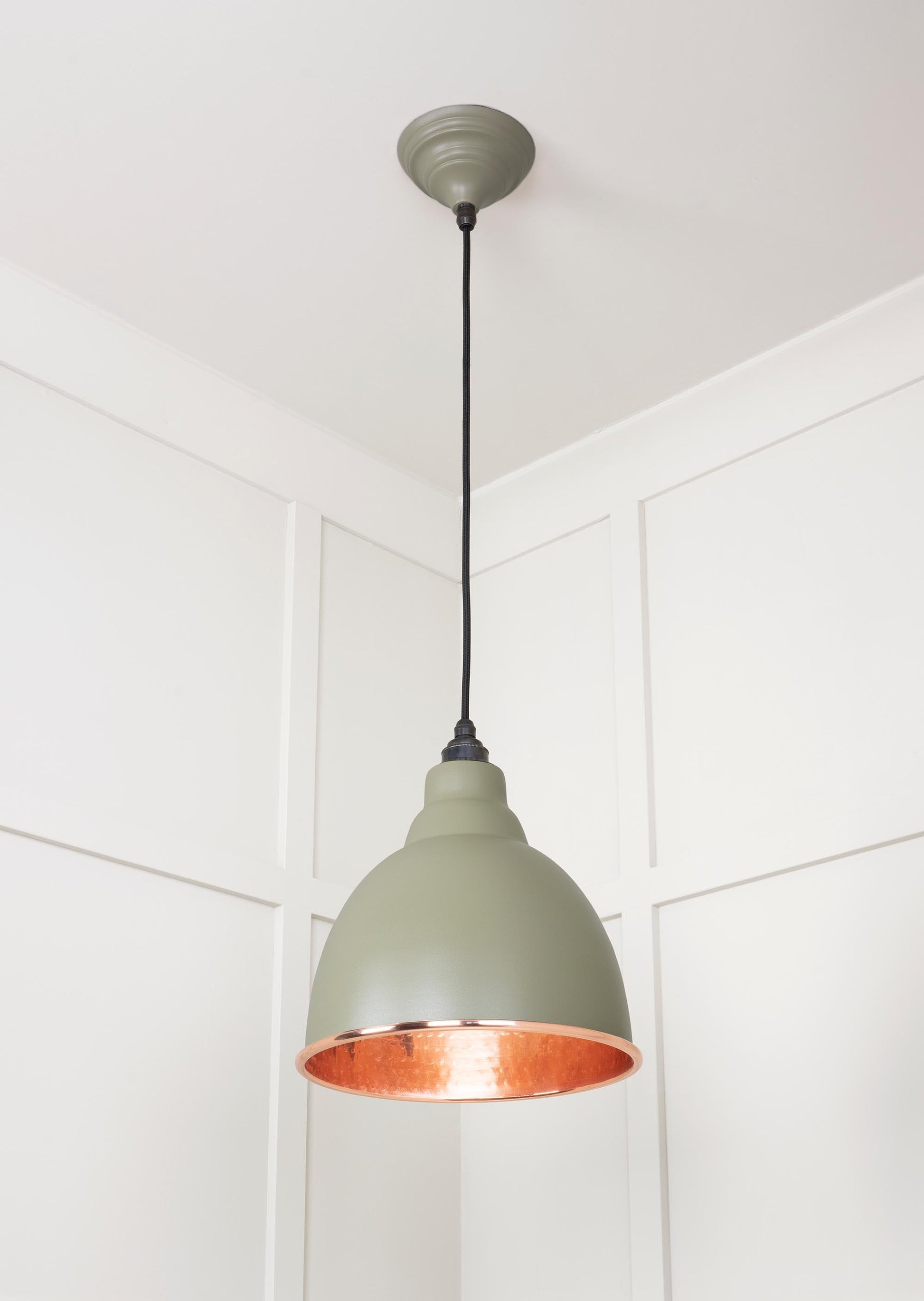 Hammered Copper Brindley Pendant Light  Tump, Underside.
