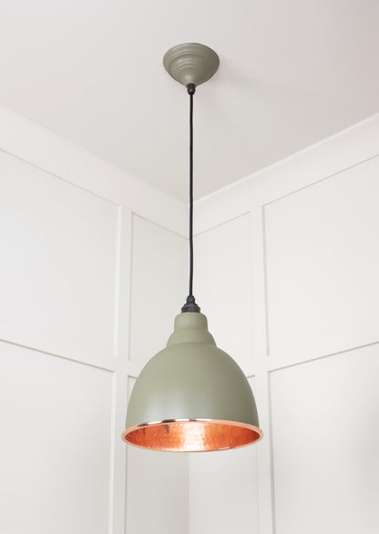 Hammered Copper Brindley Pendant Light  Tump, Underside.