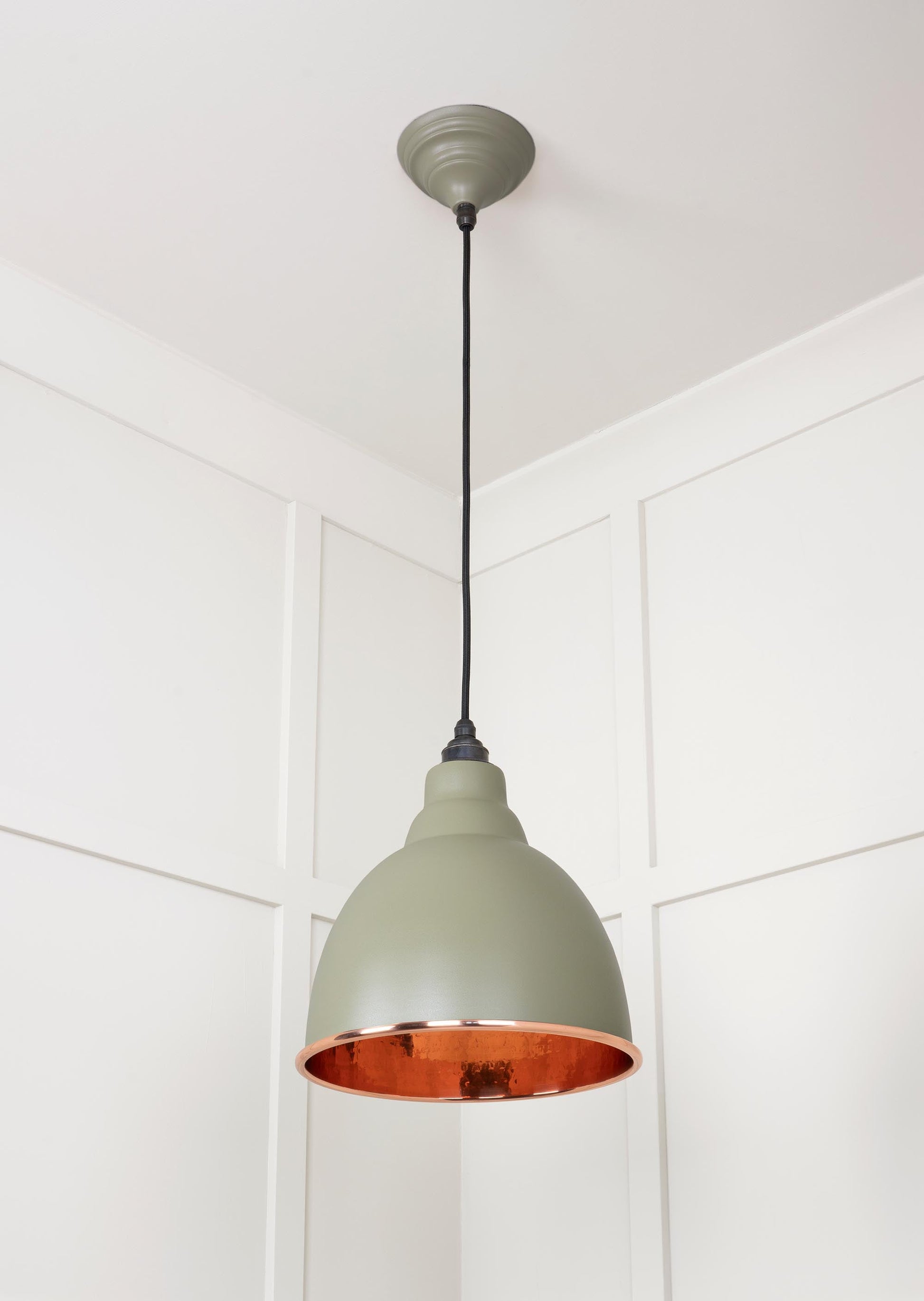 Hammered Copper Brindley Pendant Light  Tump, Underside.