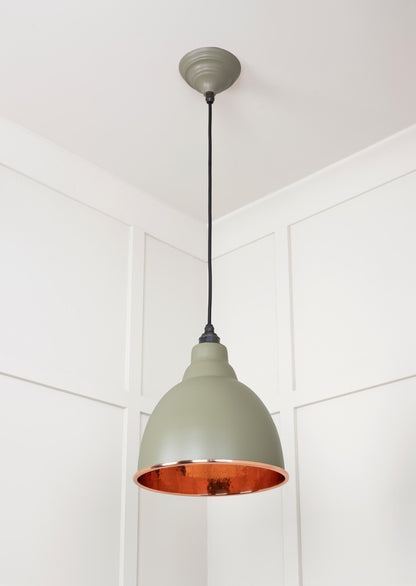 Hammered Copper Brindley Pendant Light  Tump, Underside.