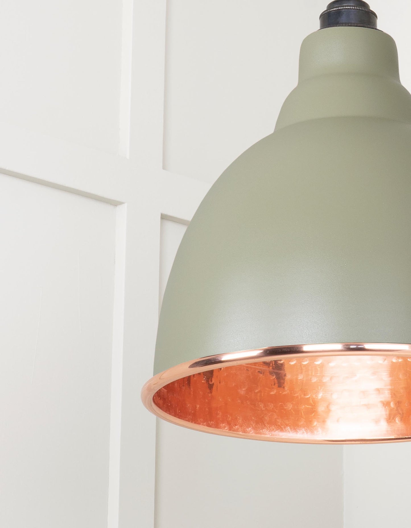 Hammered Copper Brindley Pendant Light  Tump, Detailed close up view of pendant.