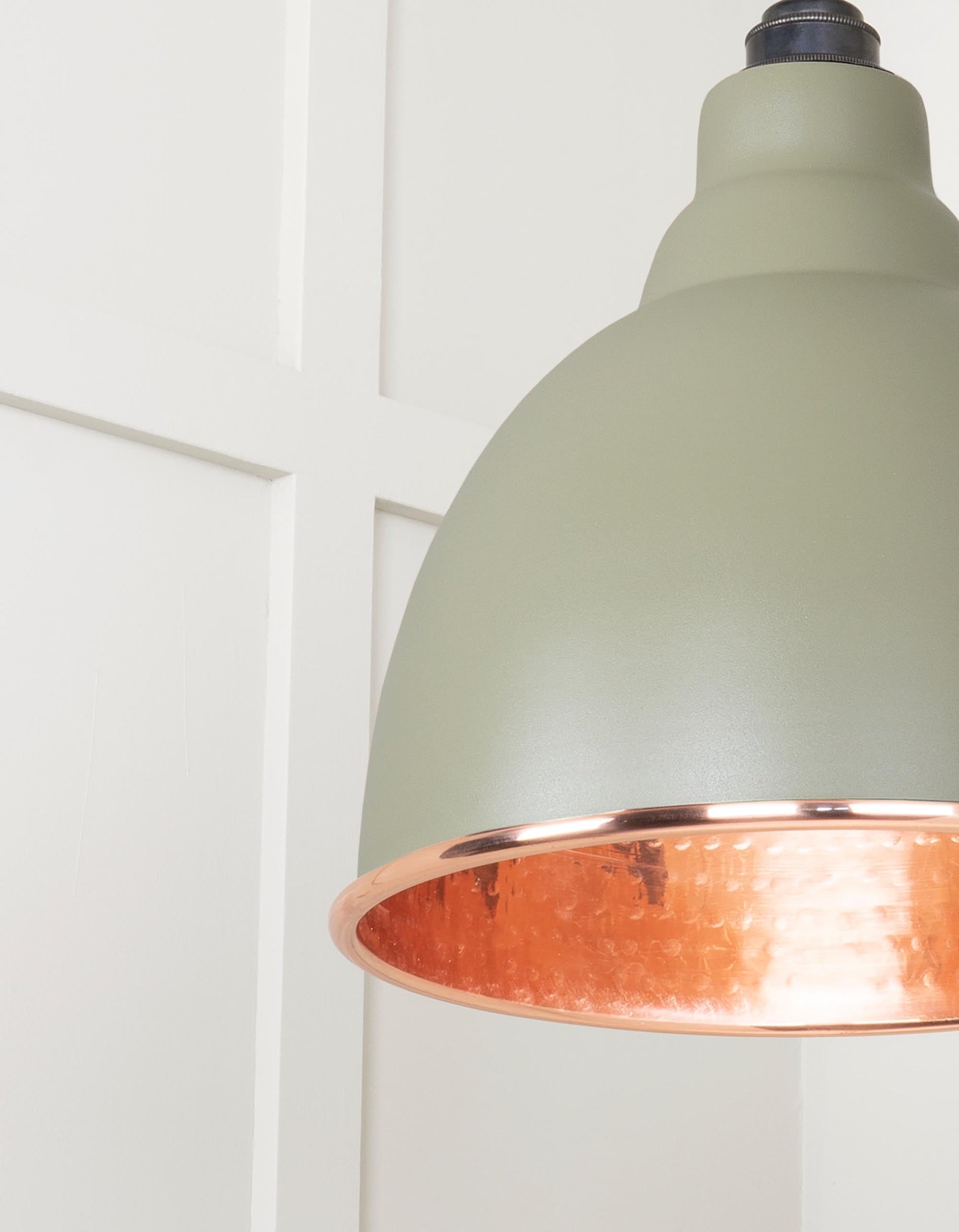 Hammered Copper Brindley Pendant Light  Tump, Detailed close up view of pendant.