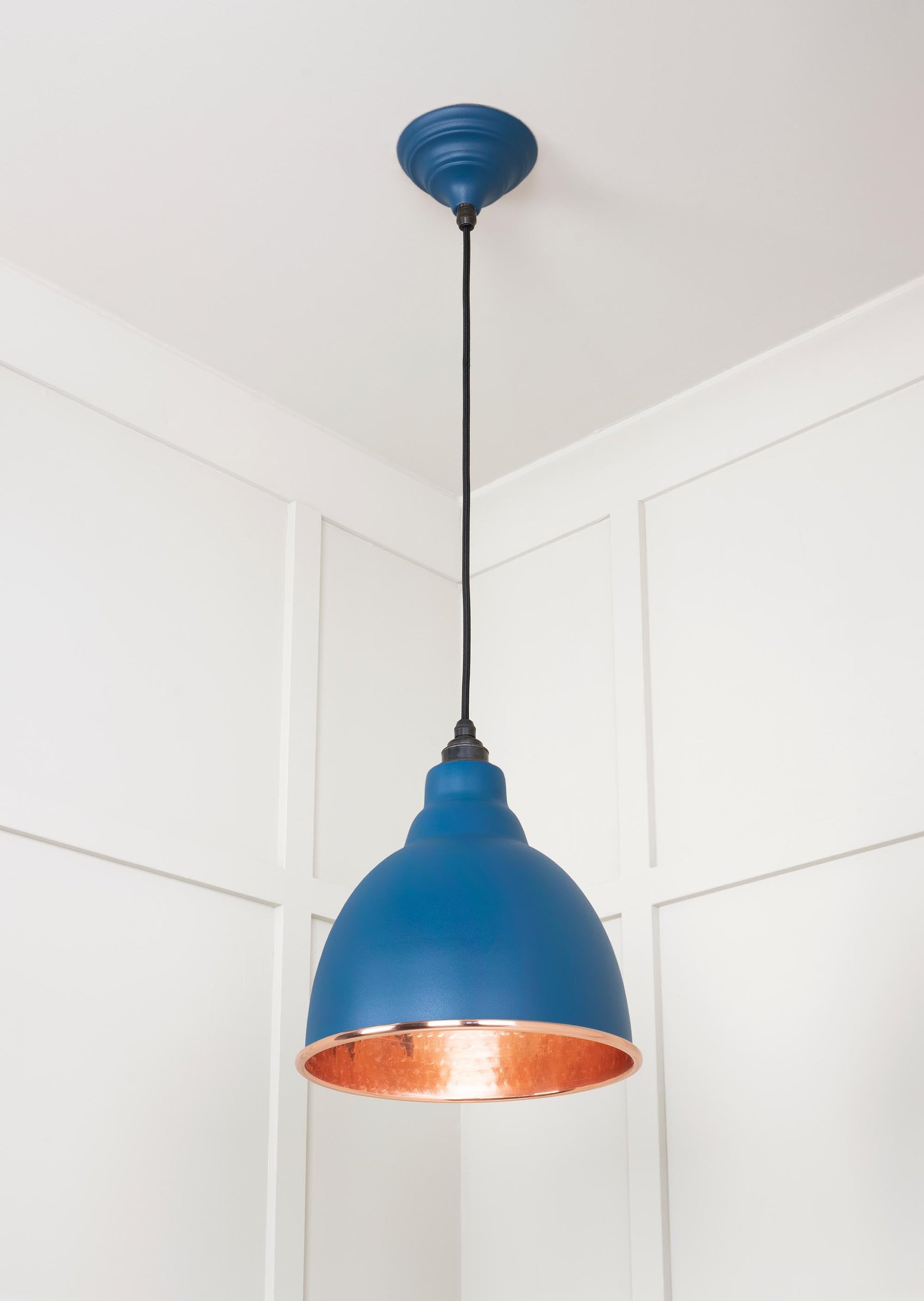 Hammered Copper Brindley Pendant Light  Upstream, Underside.