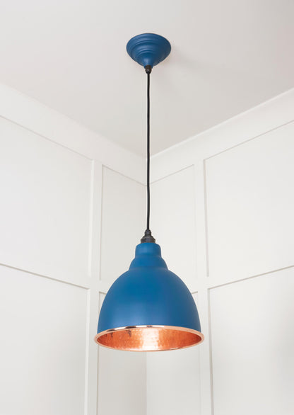 Hammered Copper Brindley Pendant Light  Upstream, Underside.