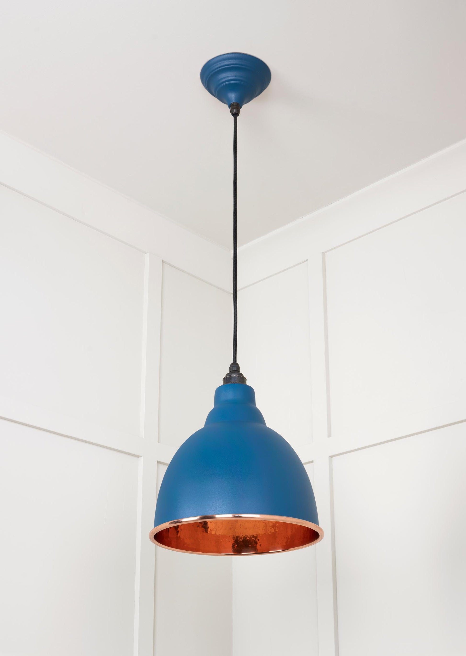 Hammered Copper Brindley Pendant Light  Upstream, Underside.
