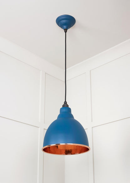 Hammered Copper Brindley Pendant Light  Upstream, Underside.