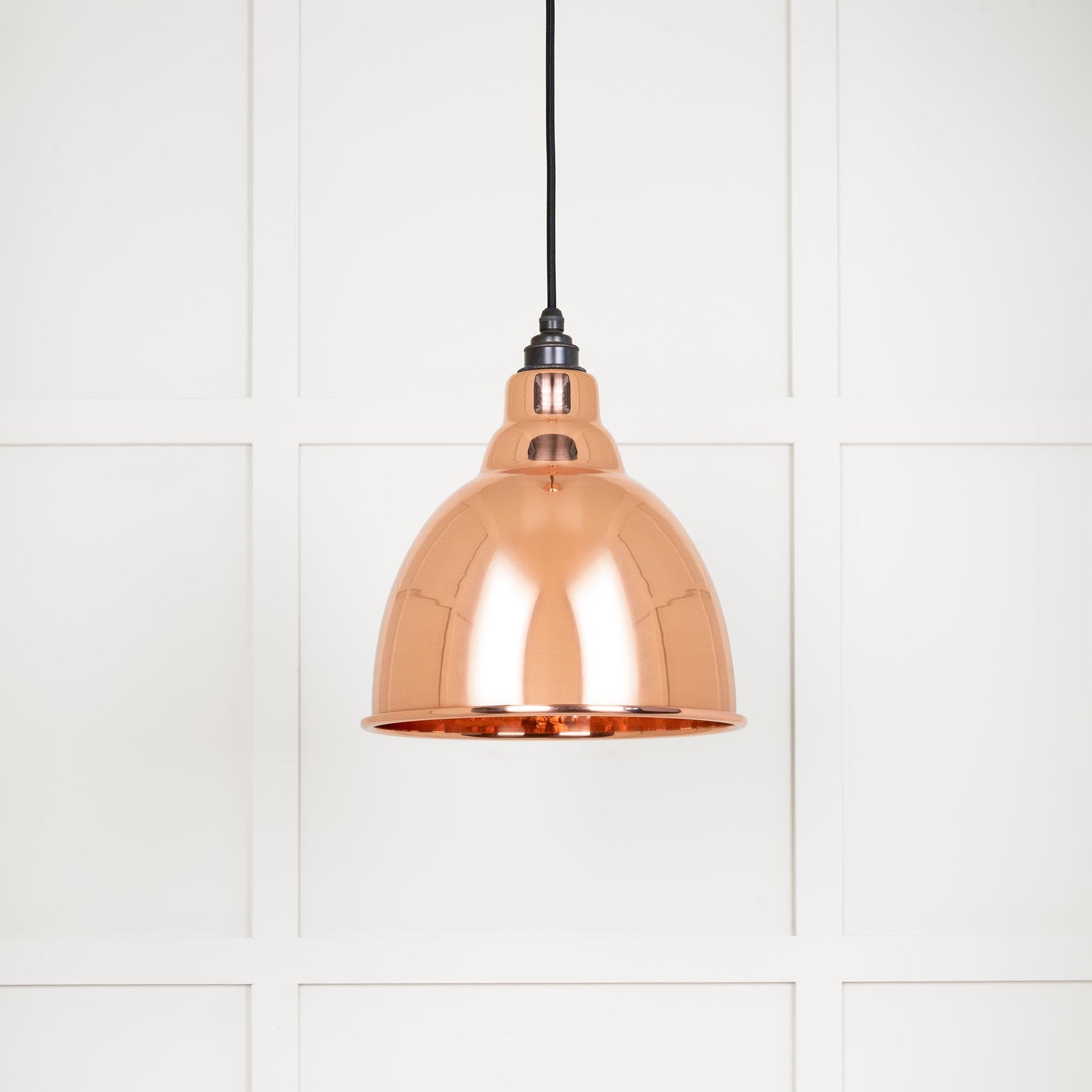 Hammered Copper Brindley Pendant Light Copper, Front Side.
