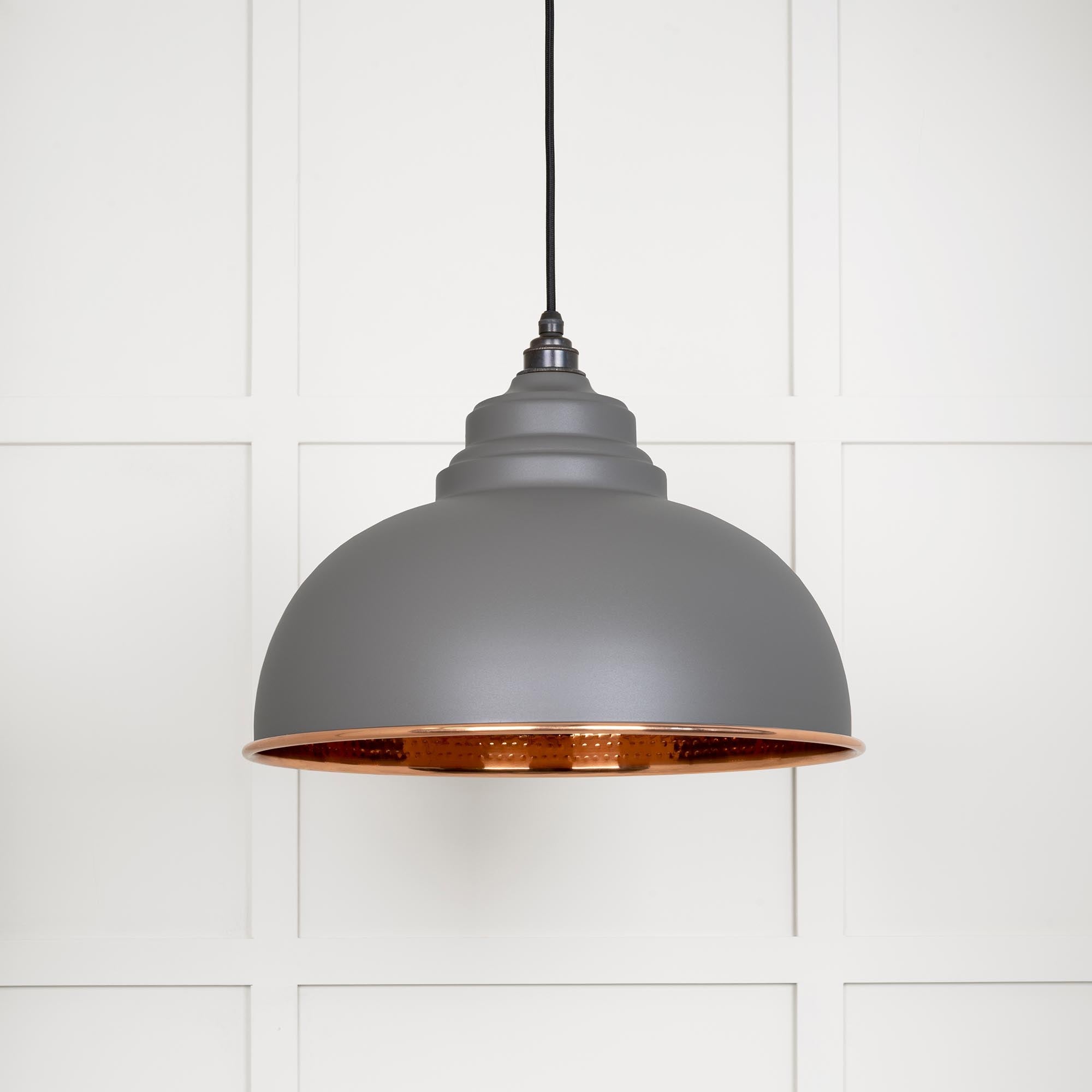 Hammered Copper Harborne Pendant Light  Bluff, Front Side.