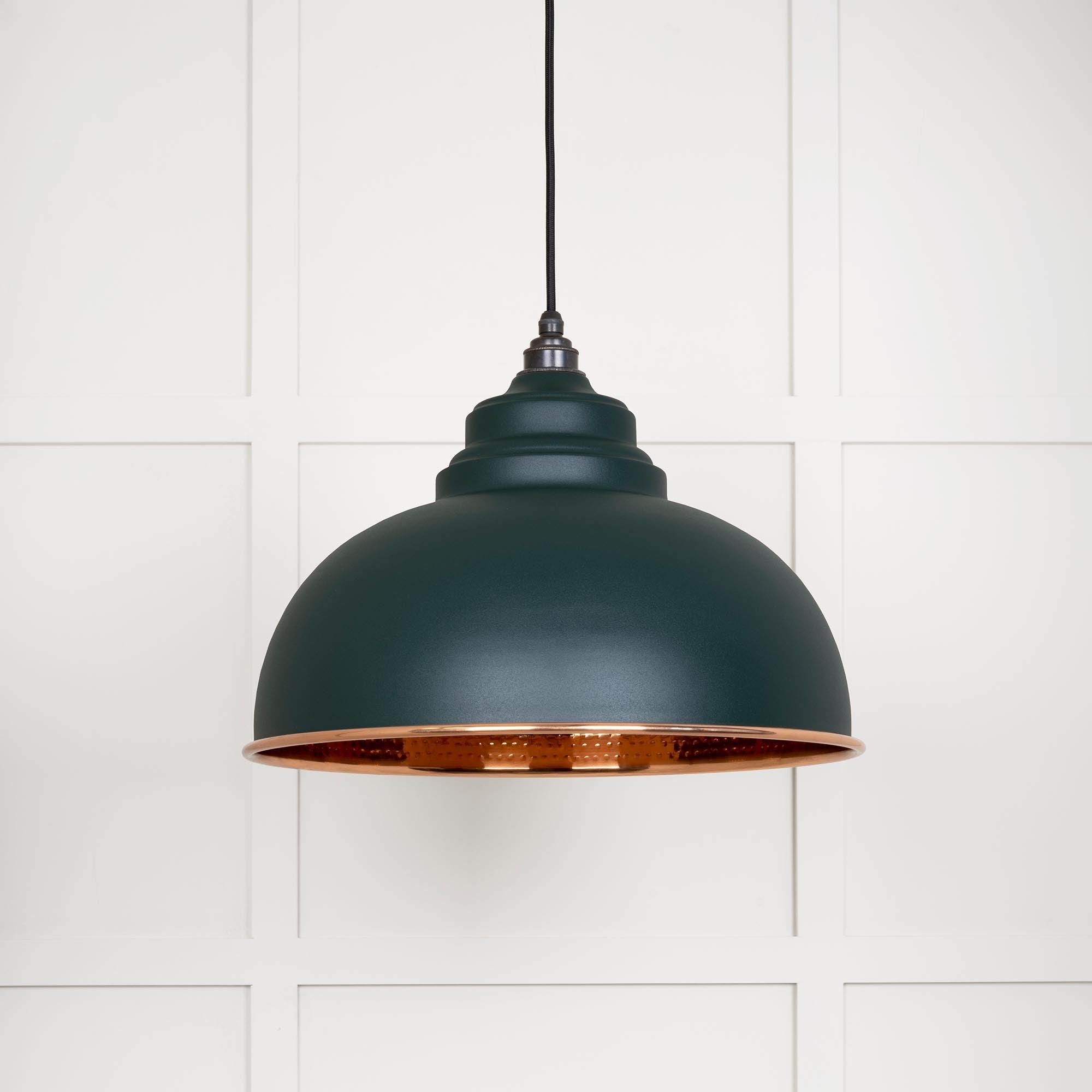 Hammered Copper Harborne Pendant Light  Dingle, Front Side.