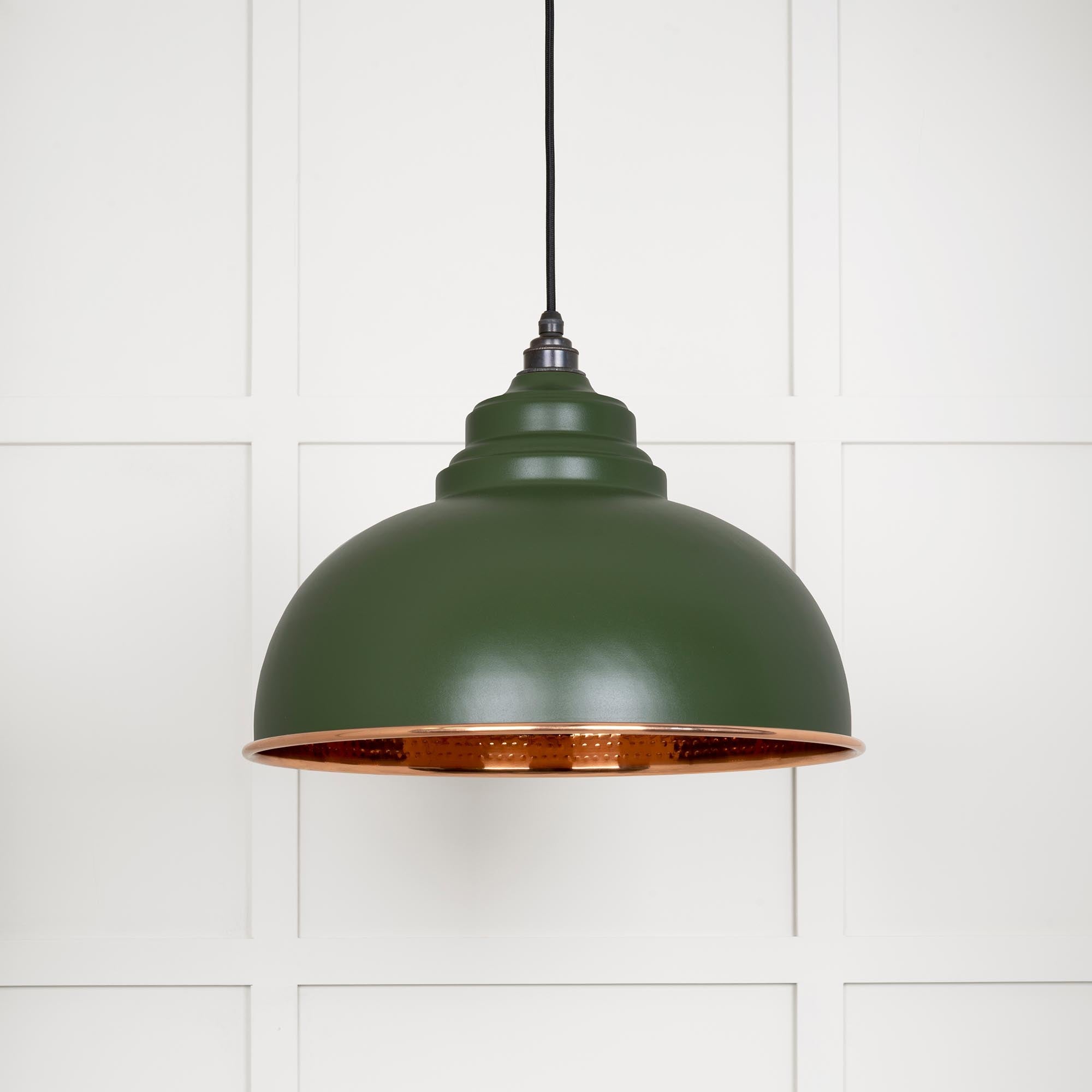 Hammered Copper Harborne Pendant Light  Heath, Front Side.