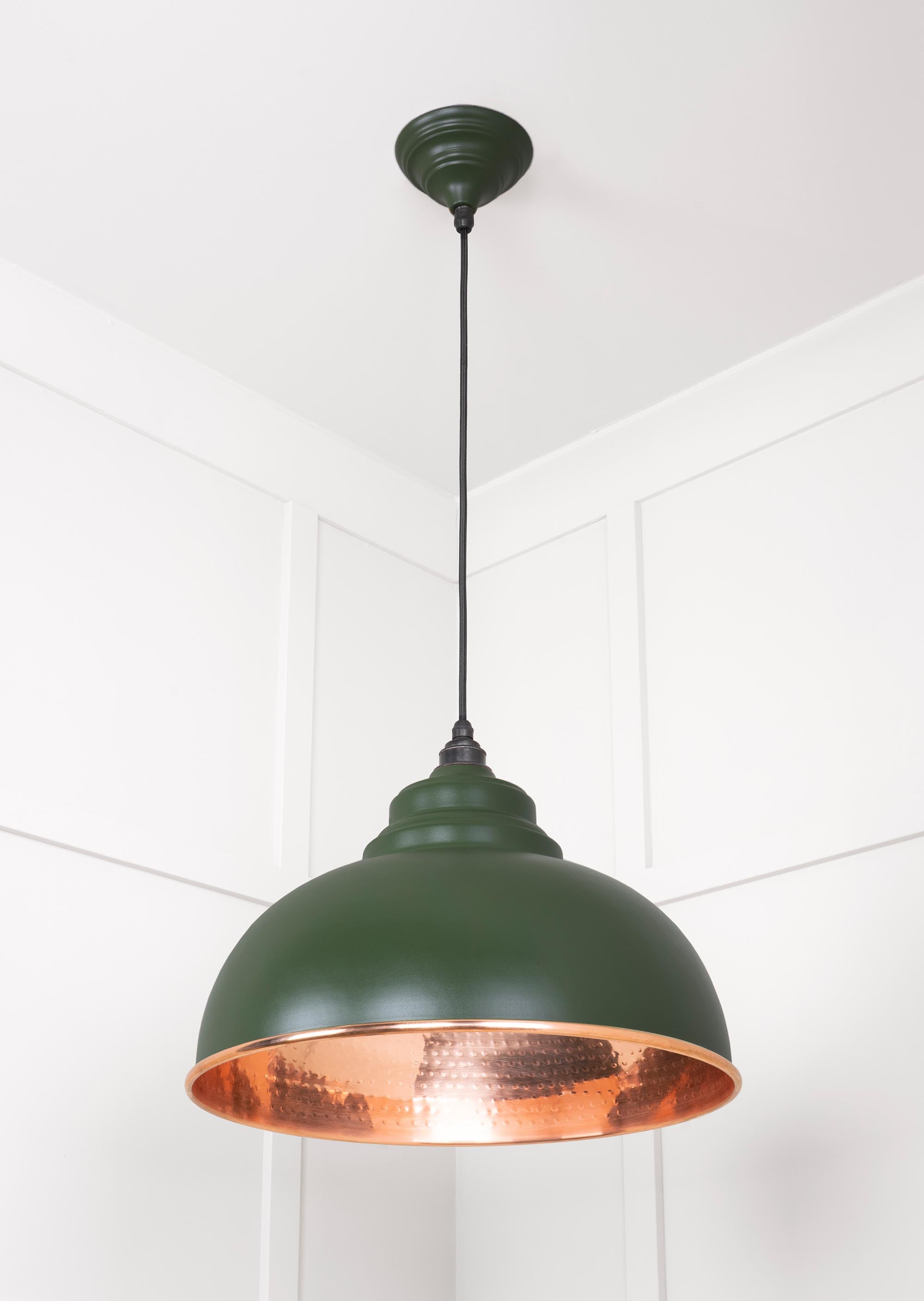 Hammered Copper Harborne Pendant Light  Heath, Underside.
