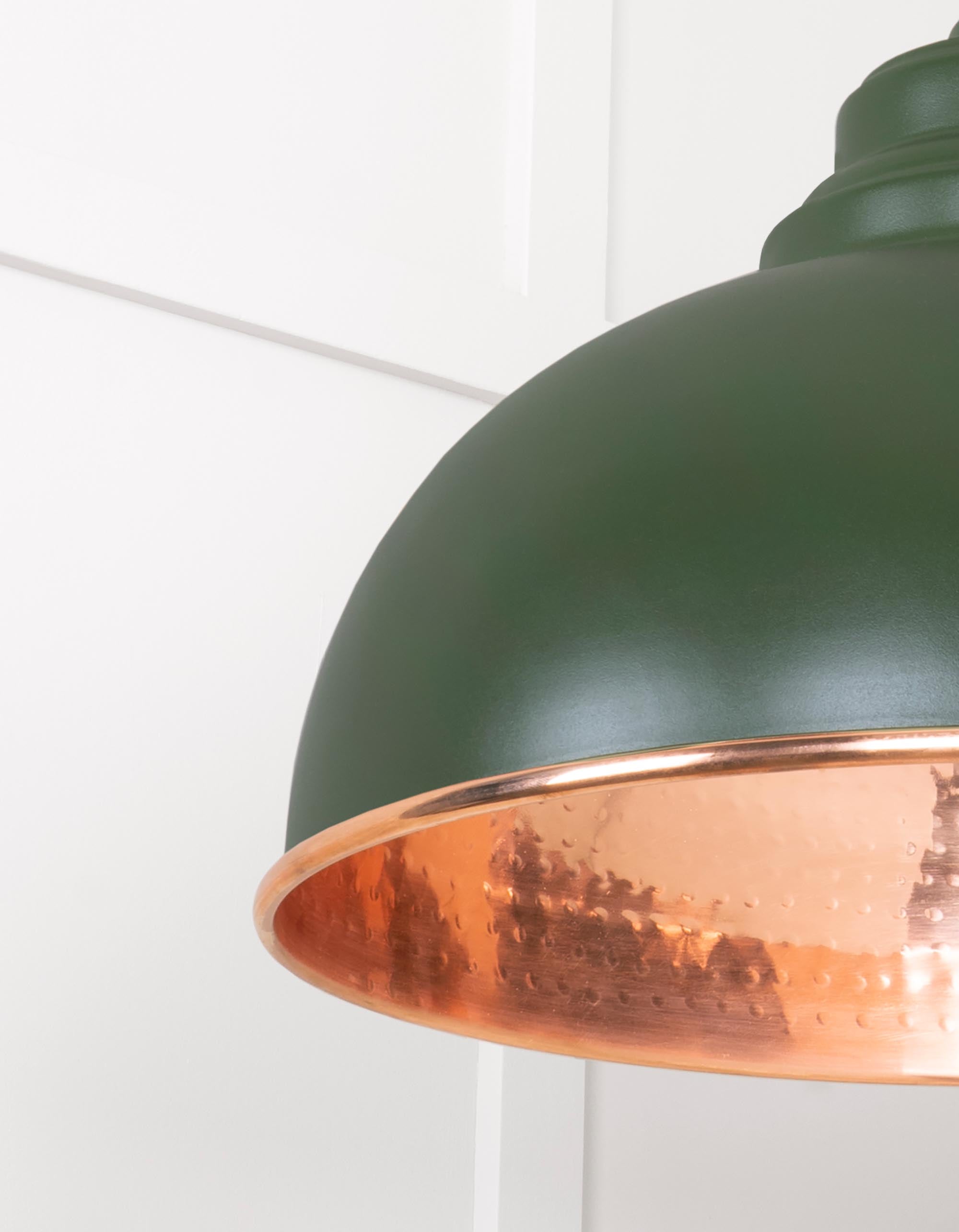 Hammered Copper Harborne Pendant Light  Heath, Detailed close up view of pendant.