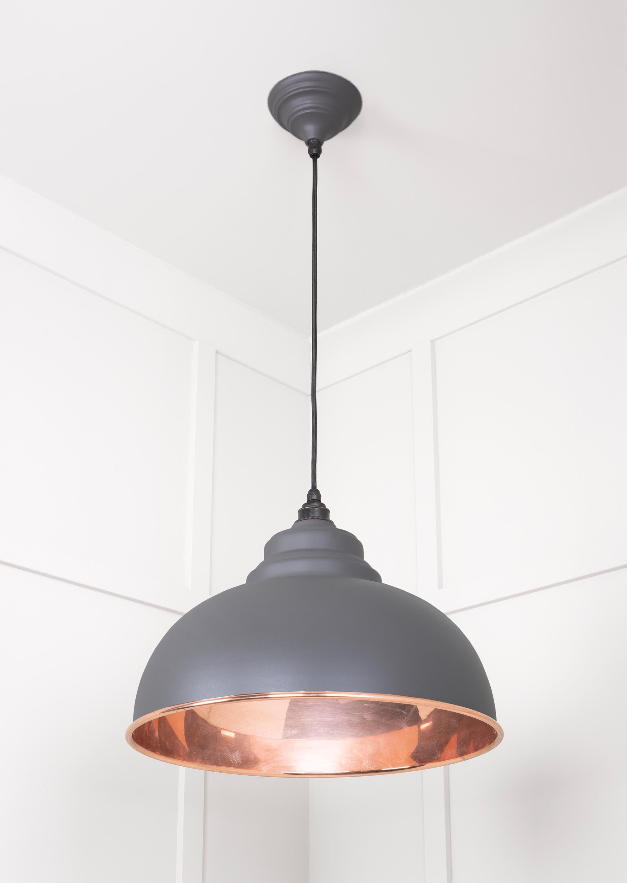 Smooth Copper Harborne Pendant Light  Bluff, Underside.