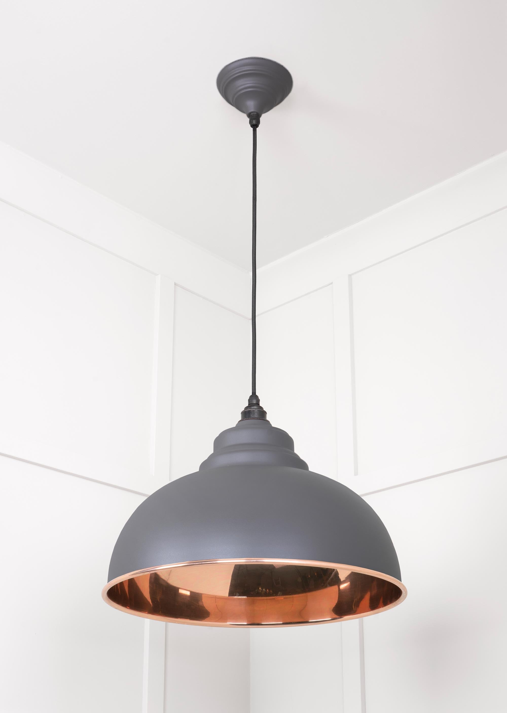 Smooth Copper Harborne Pendant Light  Bluff, Underside.