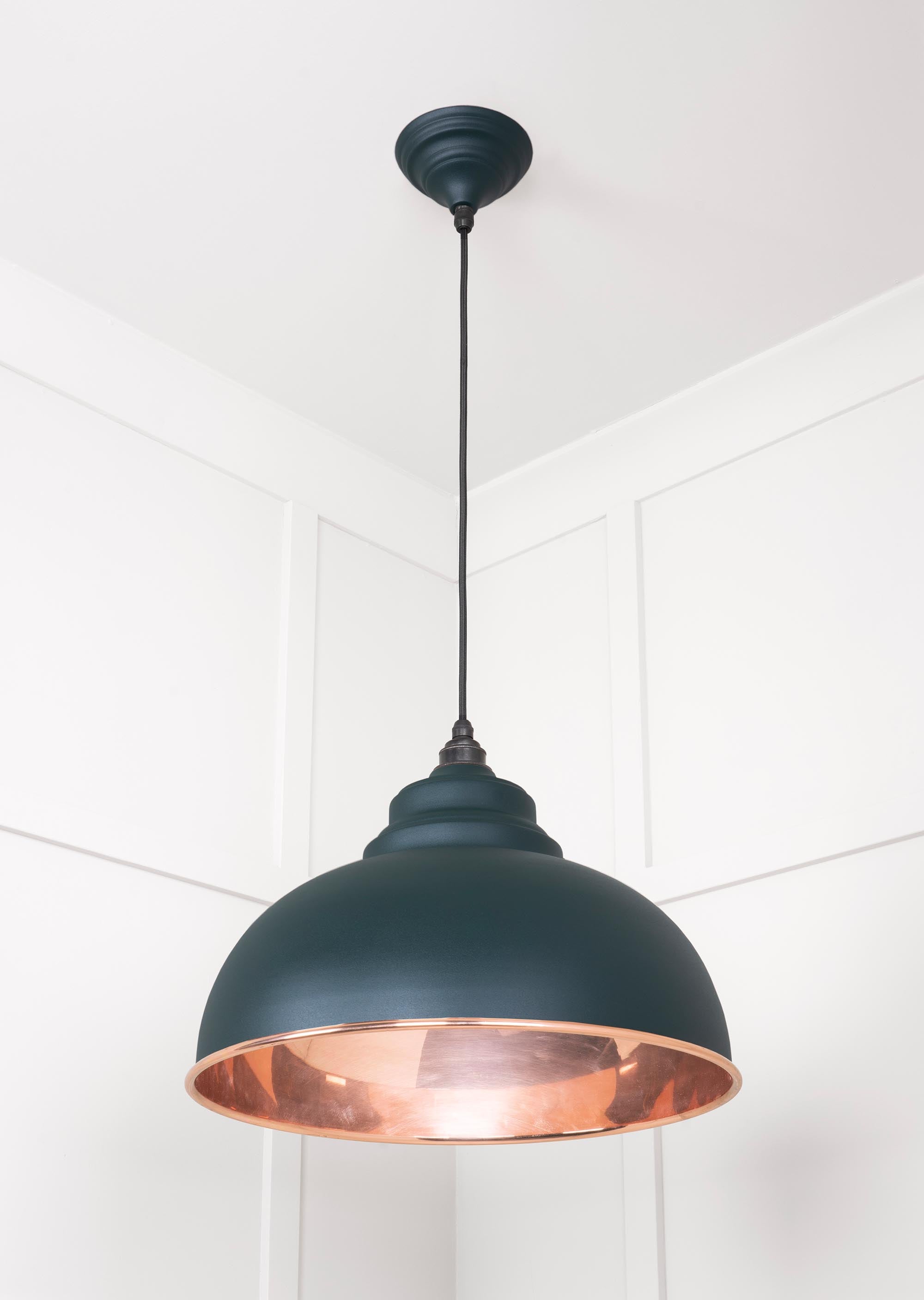 Smooth Copper Harborne Pendant Light  Dingle, Underside.